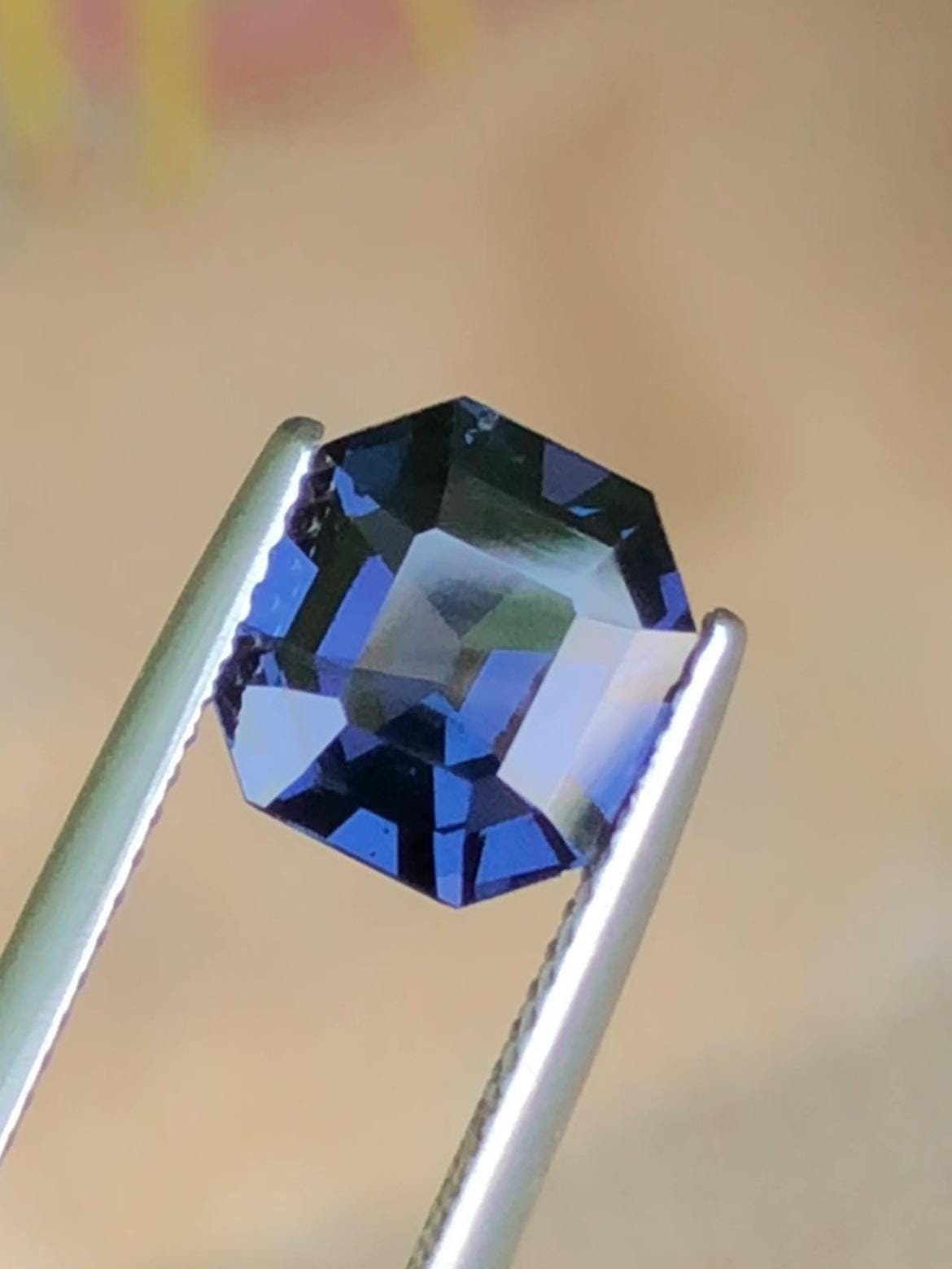 Midnight Steel Blue Spinel 2.90ct Asscher Cut Madagascar