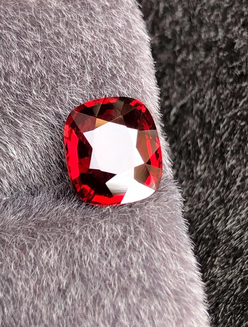 Vivid Red Spinel 2.09 ct Step Cushion Cut - Burma Gemstone Loose Stone