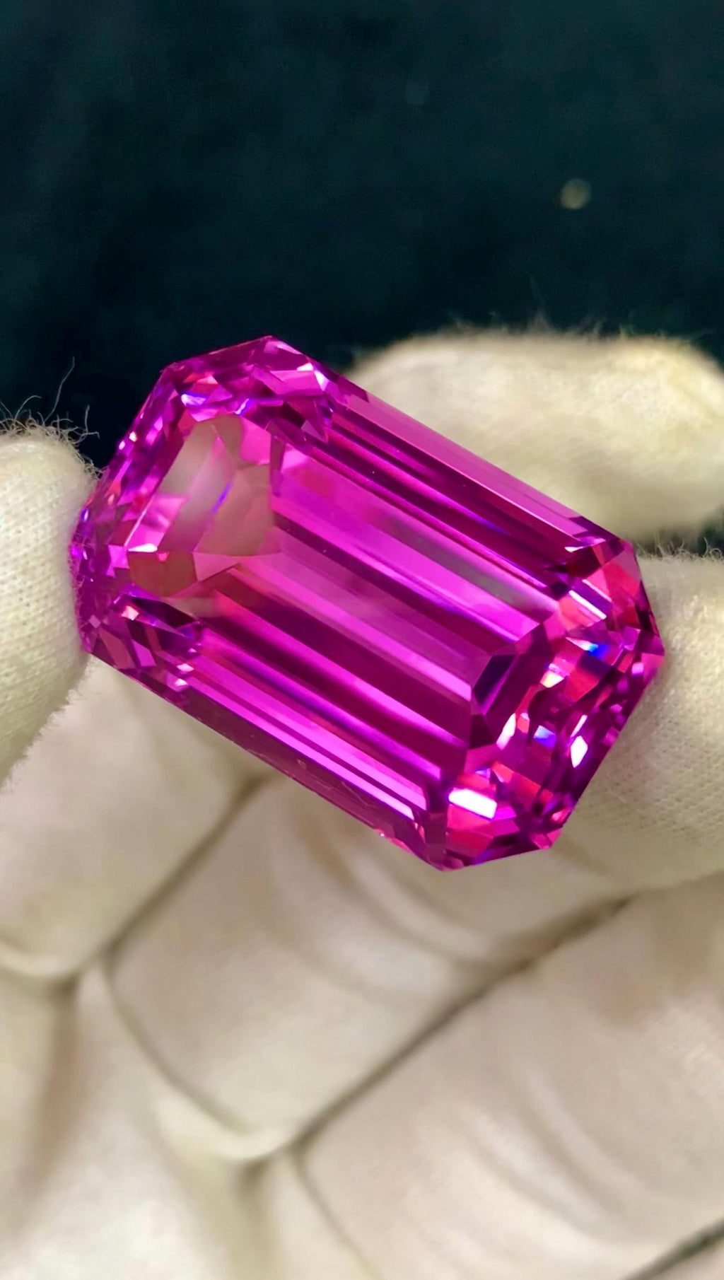 Vivid Pink Kunzite Gemstone 92.90 Carat Emerald Cut, Afghanistan