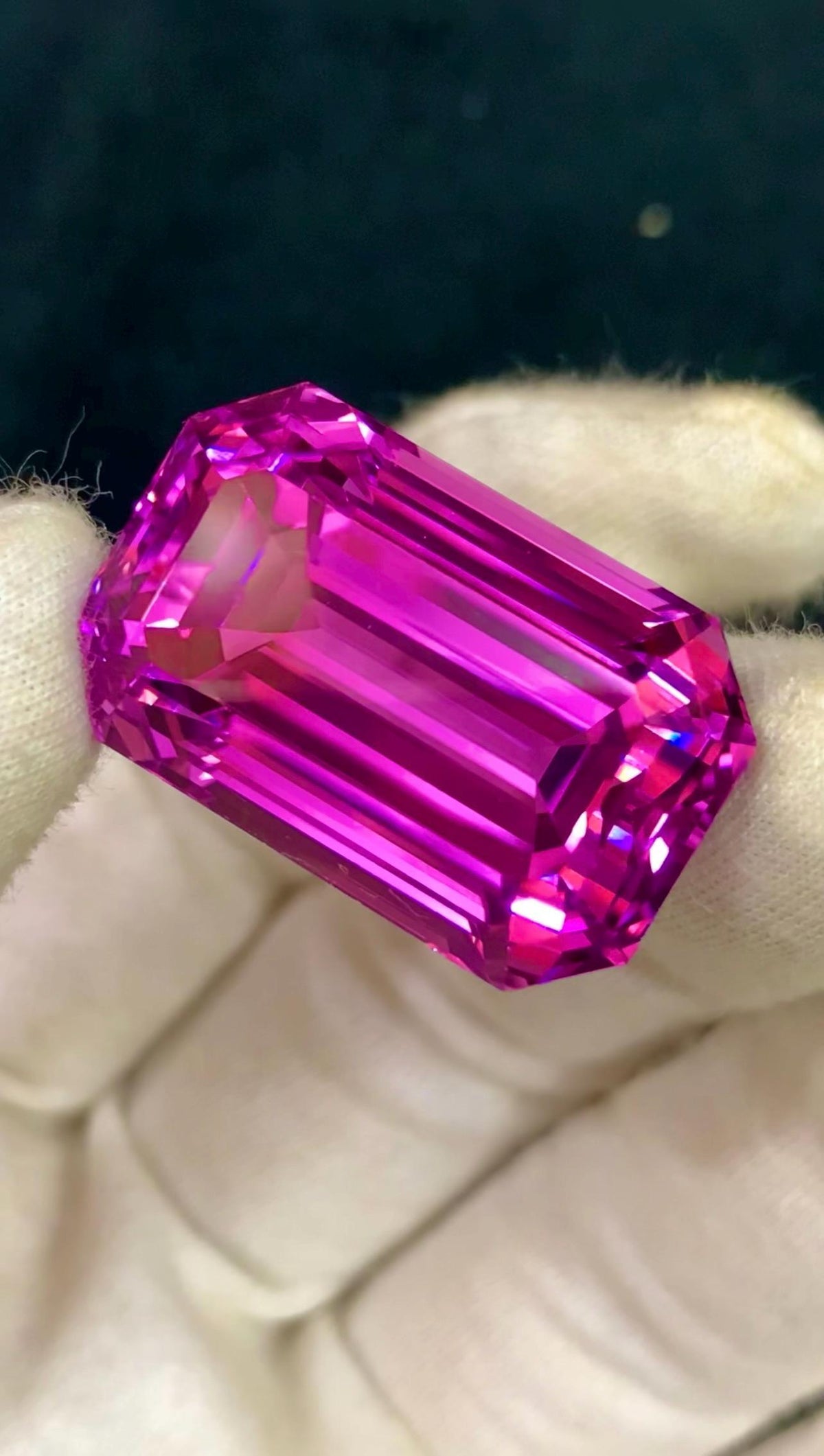 Vivid Pink Kunzite Gemstone 92.90 Carat Emerald Cut, Afghanistan