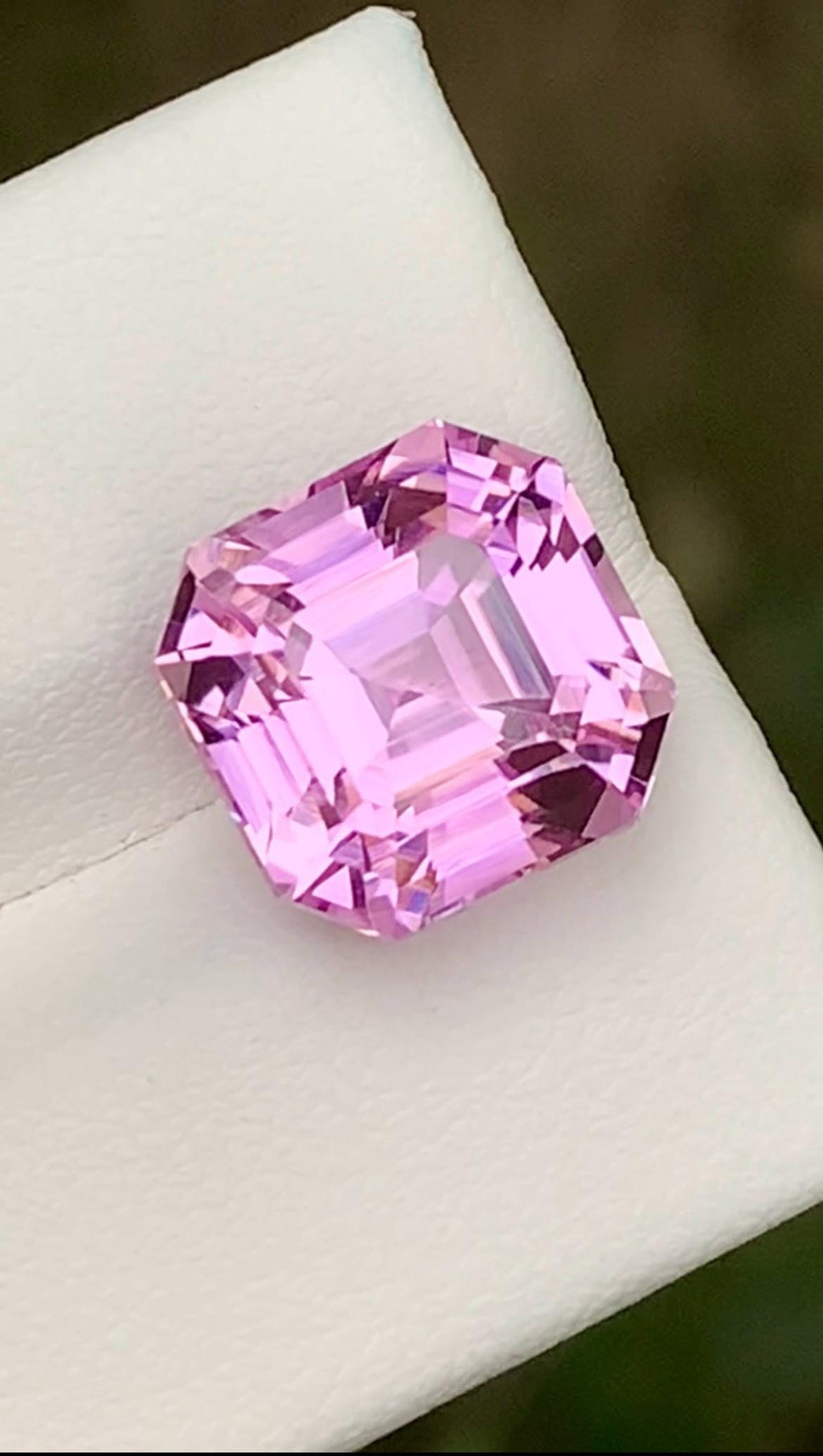 Pink Kunzite Gemstone: 9.35CT Faceted Asscher Cut From Nuristan Afghanistan
