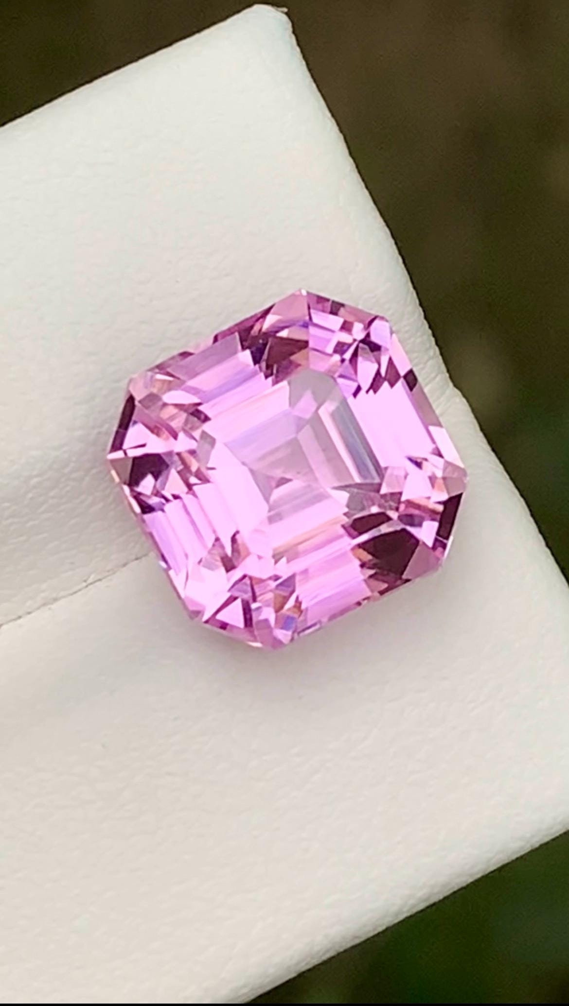 Pink Kunzite Gemstone: 9.35CT Faceted Asscher Cut From Nuristan Afghanistan