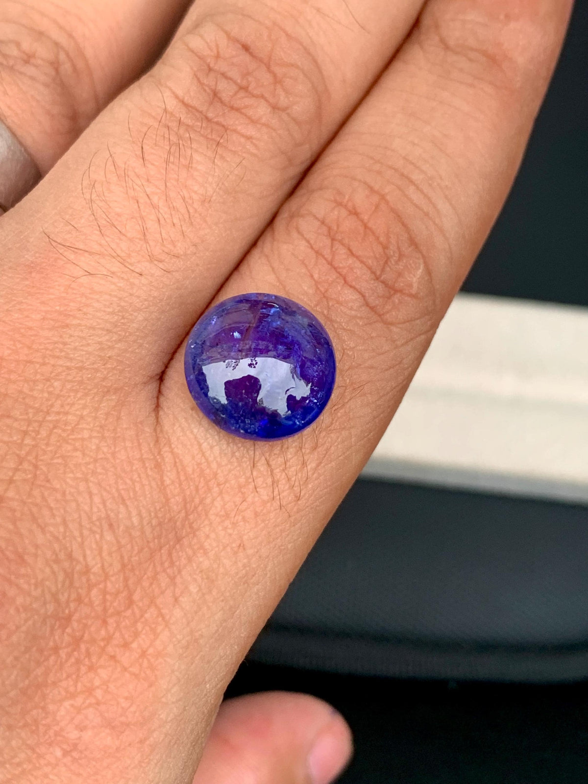 AAA Tanzanite Cabochon: Deep Blue-Violet Gemstone, December Birthstone (9.8 Carat)