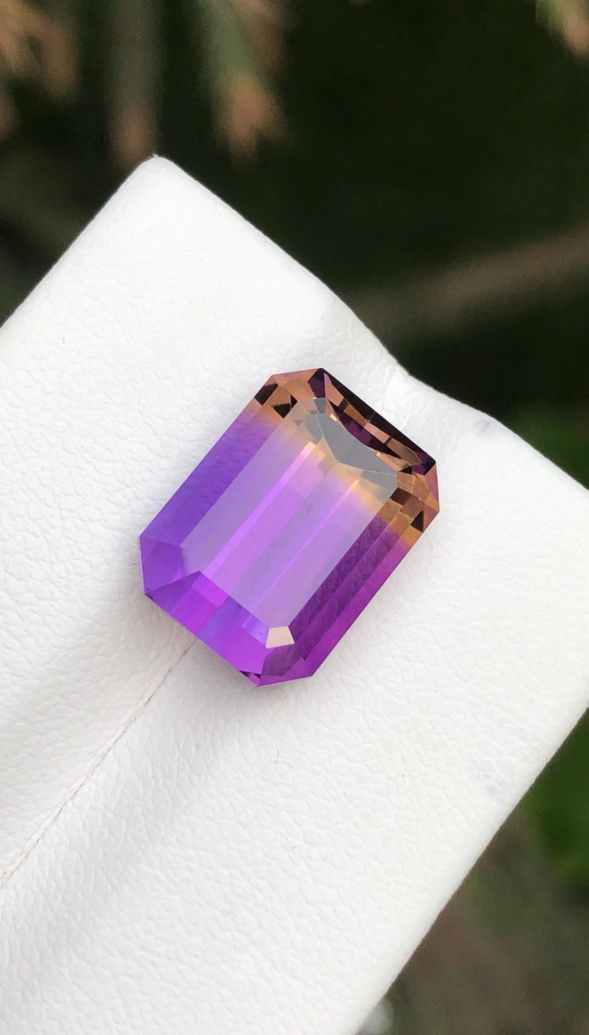Ametrine 8.50 ct Emerald Cut • Bi-Color Gemstone from Bolivia
