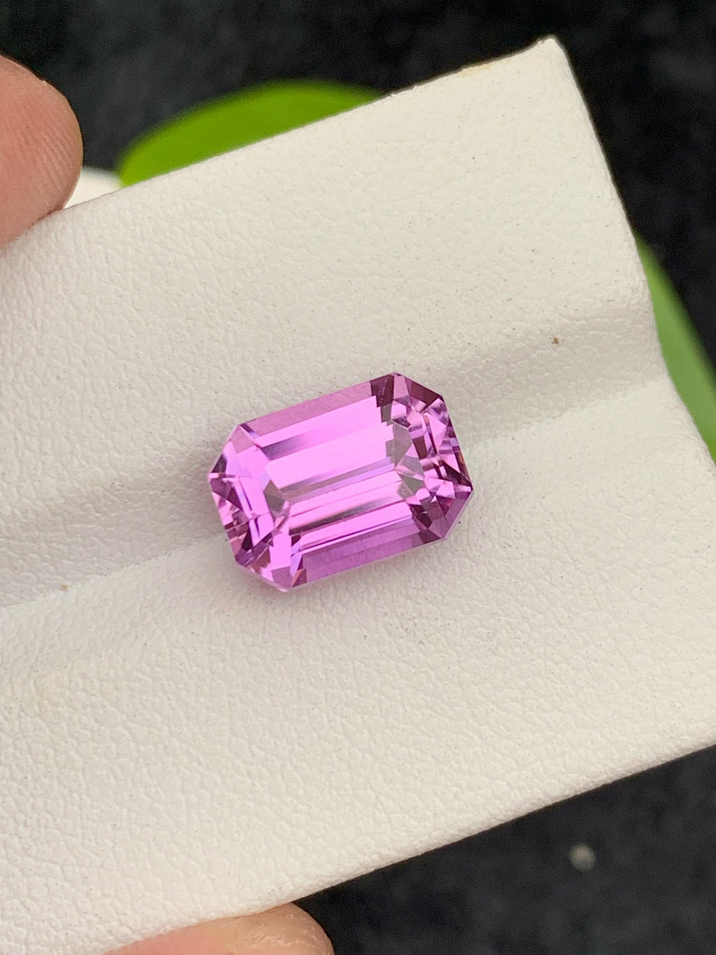 Deep Pink Kunzite Gemstone: 5.55 CT Emerald Cut Spodumene