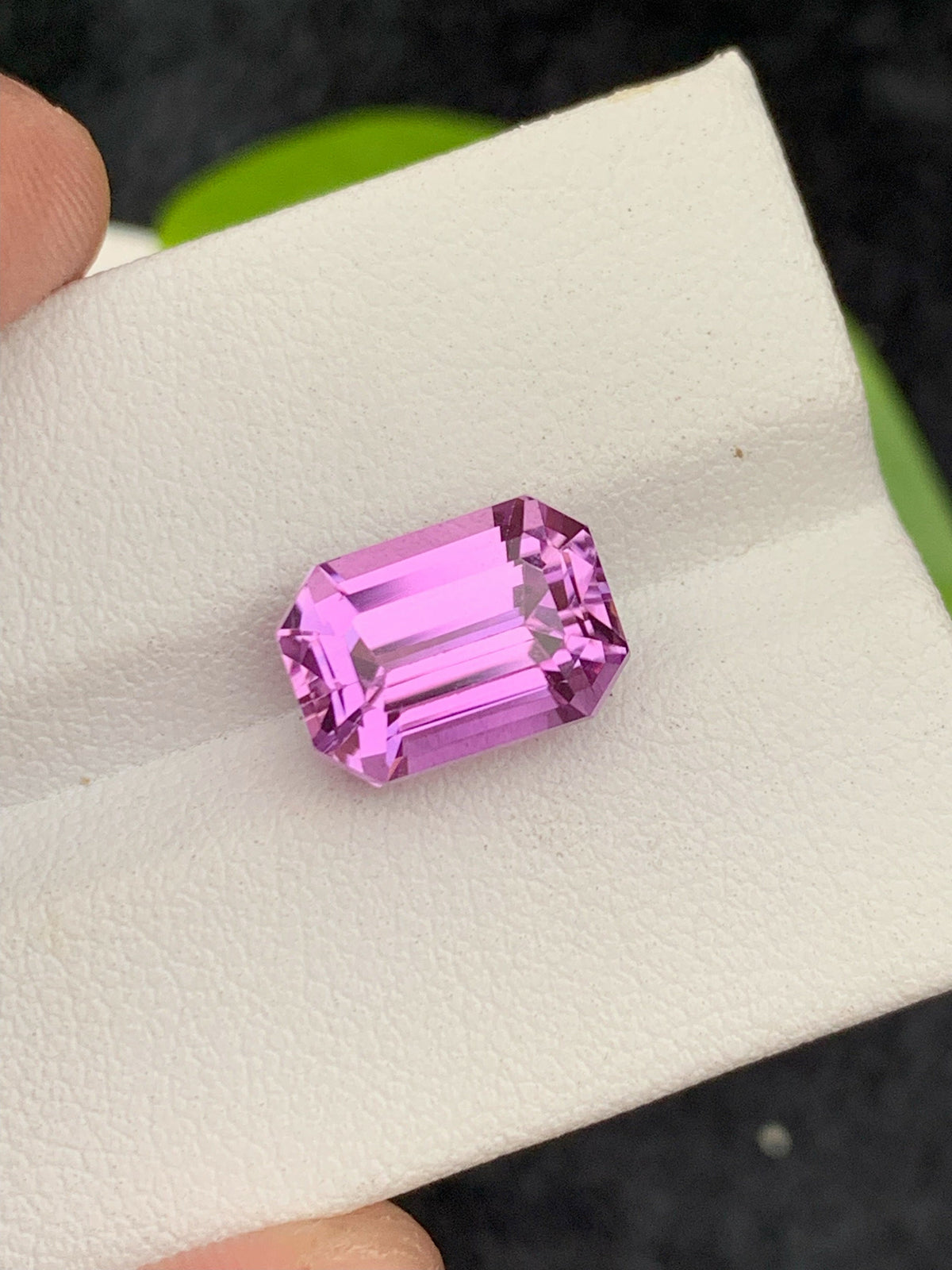Deep Pink Kunzite Gemstone: 5.55 CT Emerald Cut Spodumene