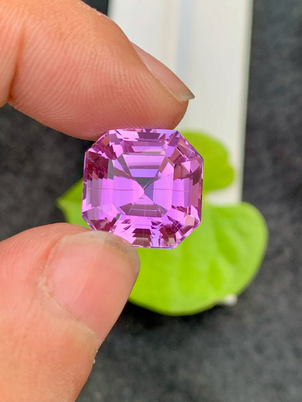 Deep Pink Kunzite Gemstone: 16.70 CT Flawless Ascher Cut