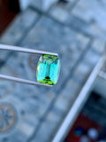 Natural Blue Green Tourmaline Gemstone For Ring Making , Cushion Cut Tourmaline Stone , 4.60 CT