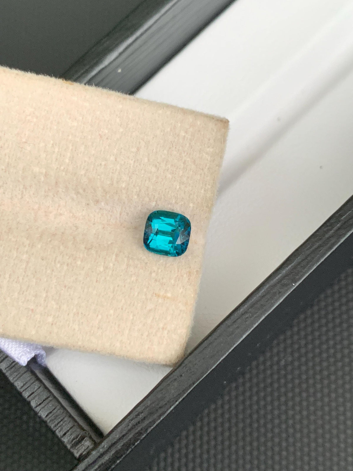 Neon Blue Lagoon Tourmaline Stone: Cushion Cut Gemstone, 1.10 CT