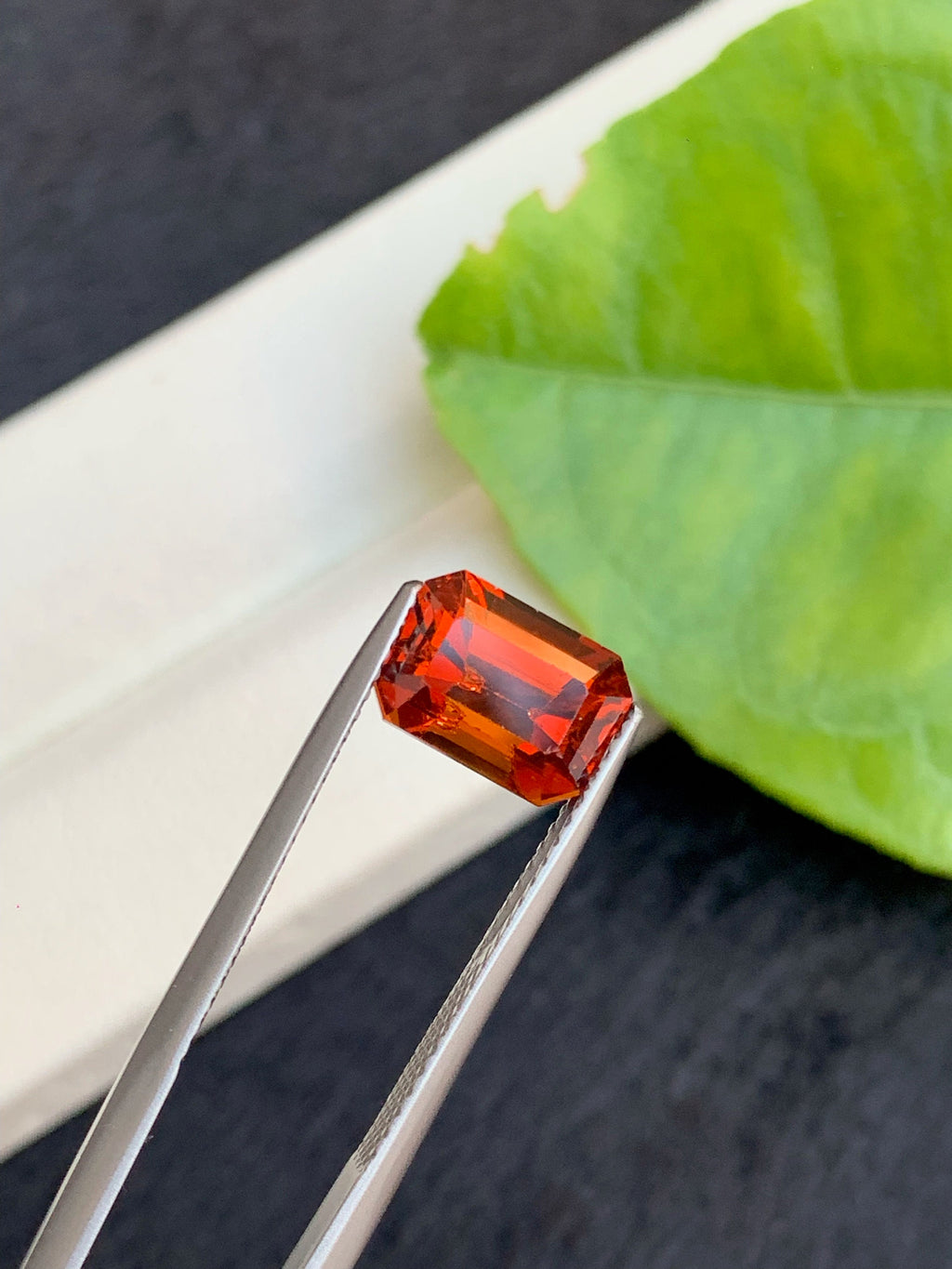 Emerald Cut Mandarin Garnet: Natural Fanta Color Gemstone (3.50 Carat)