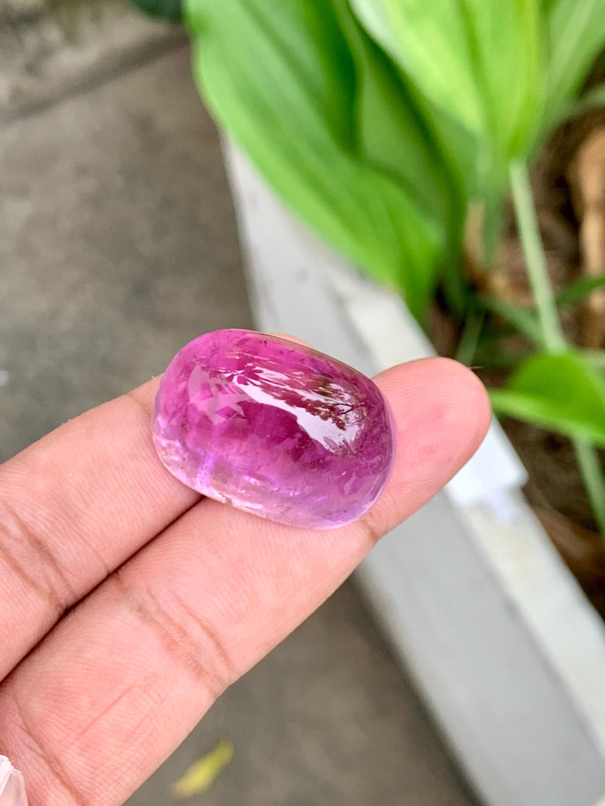 101.95 Carat Natural Deep Pink Kunzite – Large Oval Cabochon, Afghanistan Origin, Collector’s Gemstone