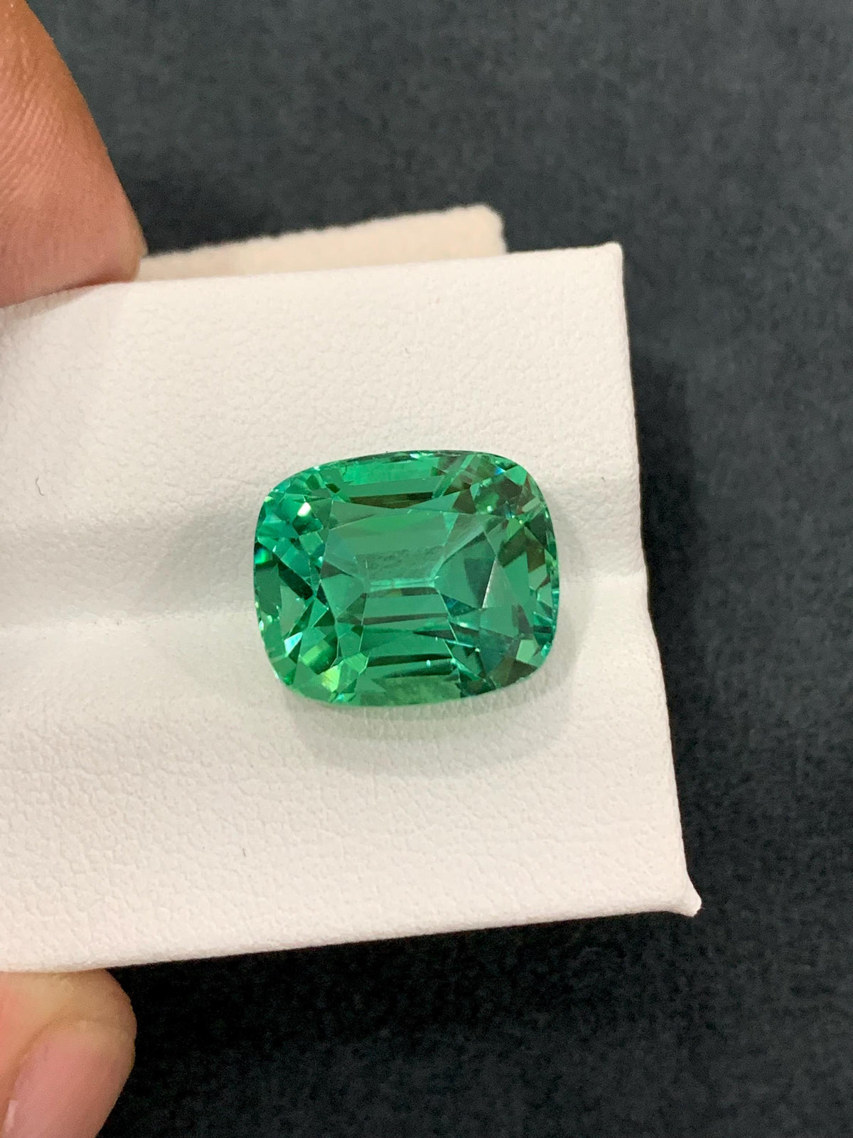 Hiddenite Green Kunzite Gemstone 13.00 Carat Cushion  from Afghanistan