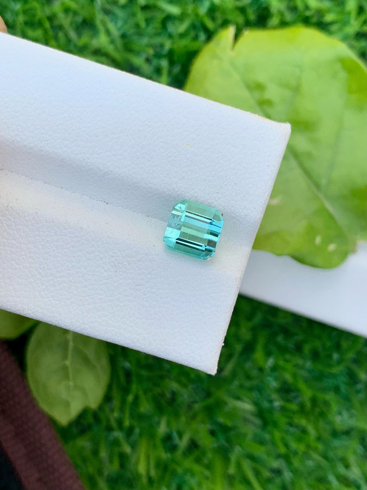 Ice Blue Tourmaline Gemstone: Square Cut, 2.05 CT, October Birthstone