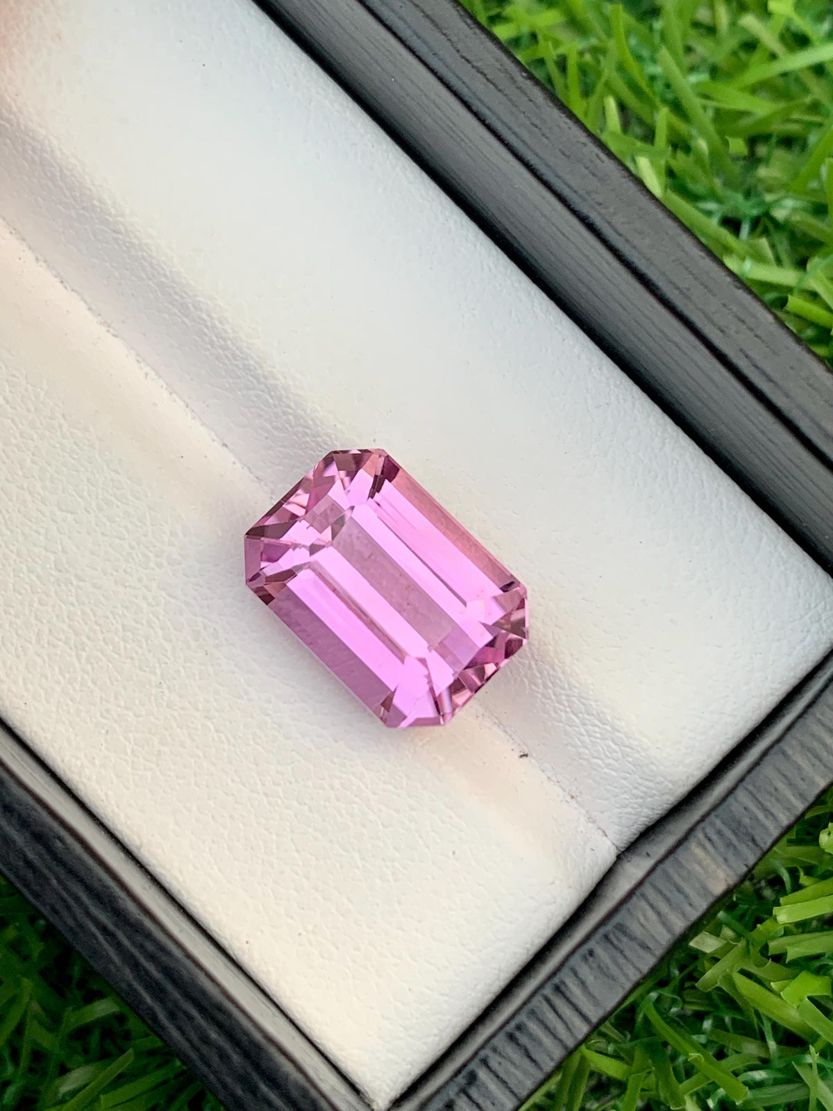 Vivid Pink Kunzite Gemstone: 11.10 Carat Emerald Cut Spodumene, Afghanistan