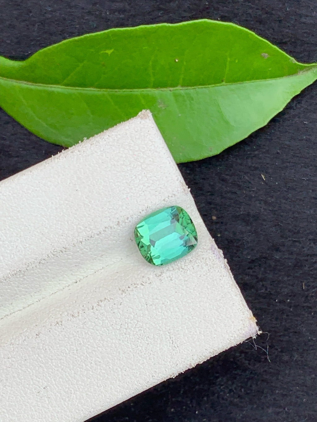 Cushion Cut Bluish Green Tourmaline Gemstone: 2.00 Carat, Afghanistan Origin