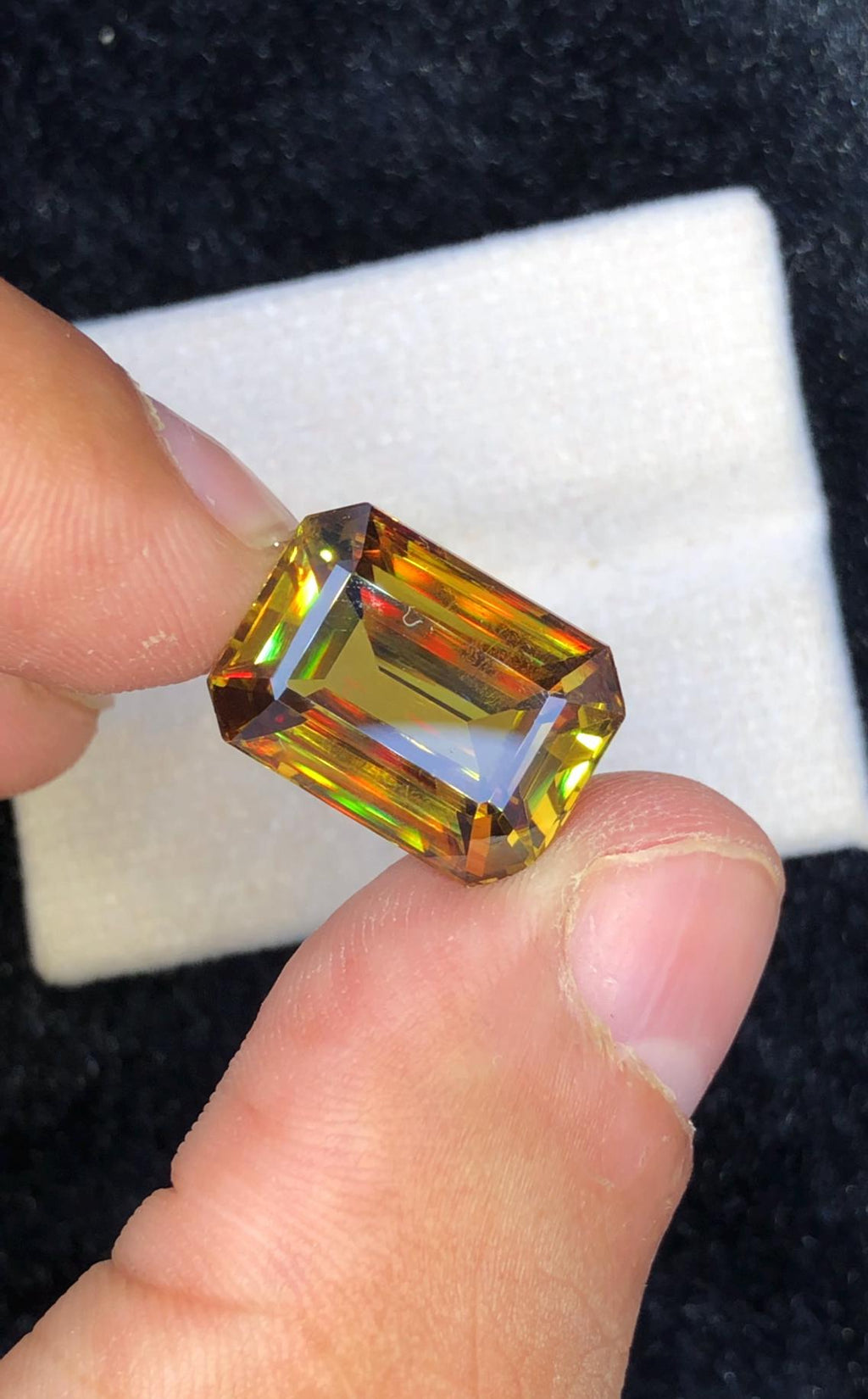 11.60 CT Full Fire Sphene Loose Gemstone: Cushion Cut Titanite Stone
