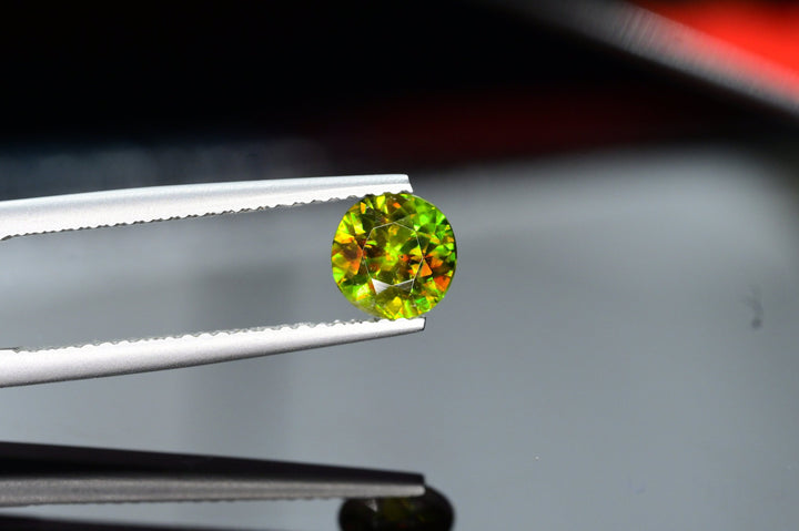 0.85 Carat Natural Chrome Sphene Loose Gemstone: Nugget Green Titanite