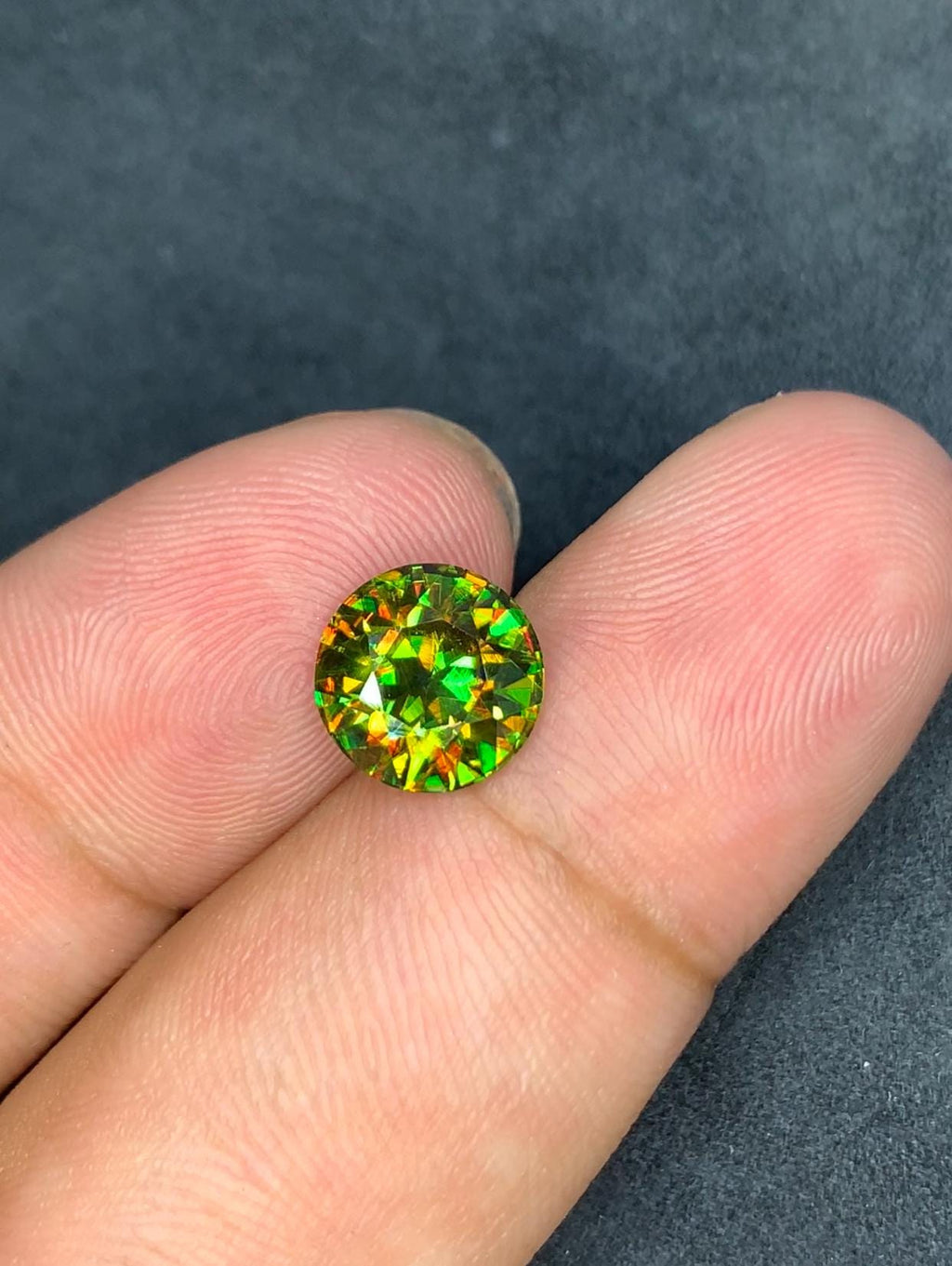 Chrome Sphene 2.40ct Round Cut • Vivid Fire • Skardu Source