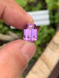 Lavender Pink Kunzite Gemstone: Emerald Cut, 6.60 CT Loose Stone