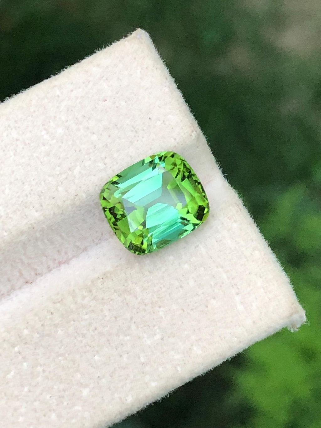 Bluish Green Tourmaline 4.20 Carat Asscher Cut Loose Gemstone