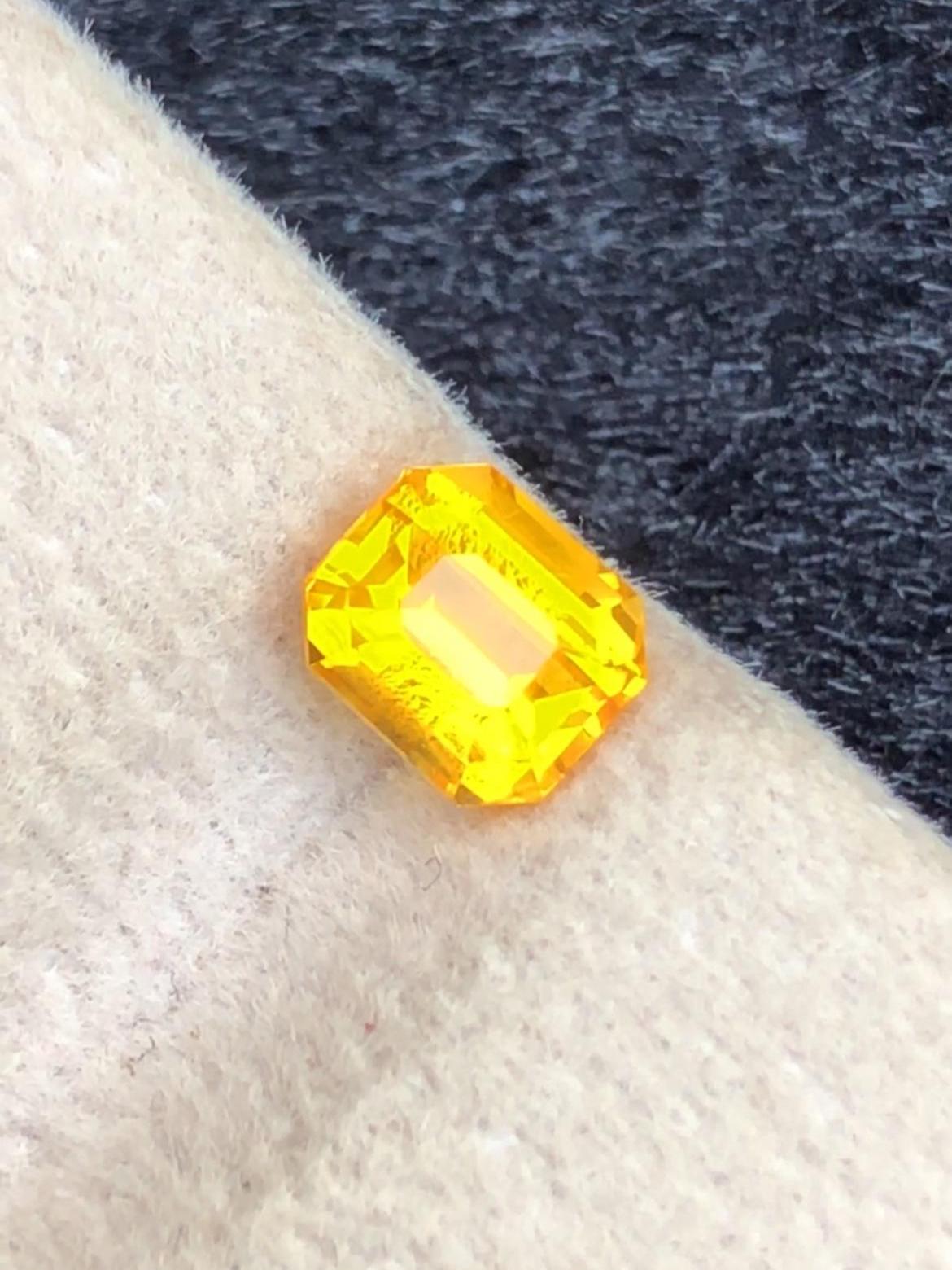Yellow Sapphire 1.10 ct Emerald Cut – Vibrant Gem from Sri Lanka