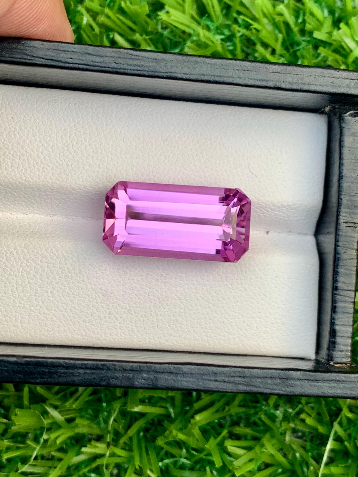 Deep Pink Kunzite Gemstone: 18.80 CT Emerald Cut, Afghanistan