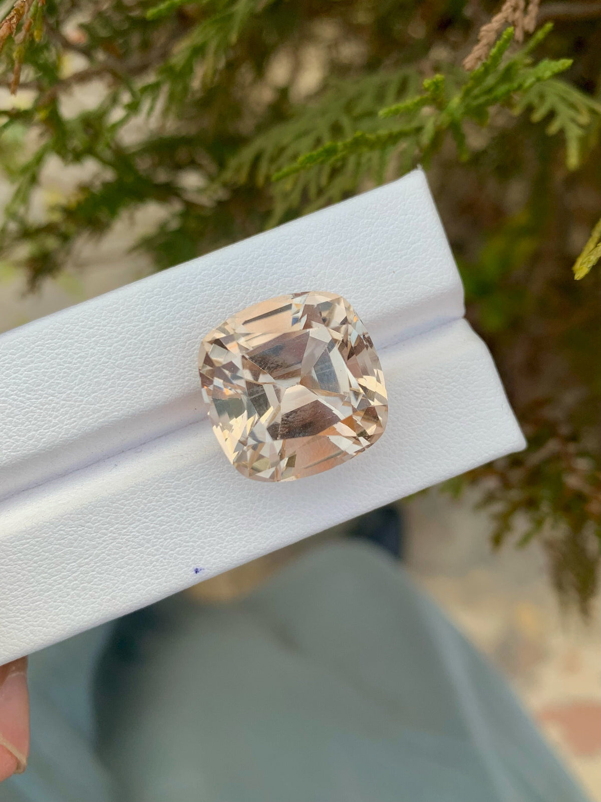 Unheated Yellow Topaz Loose Gemstone: 27.85 CT Faceted Cushion Cut