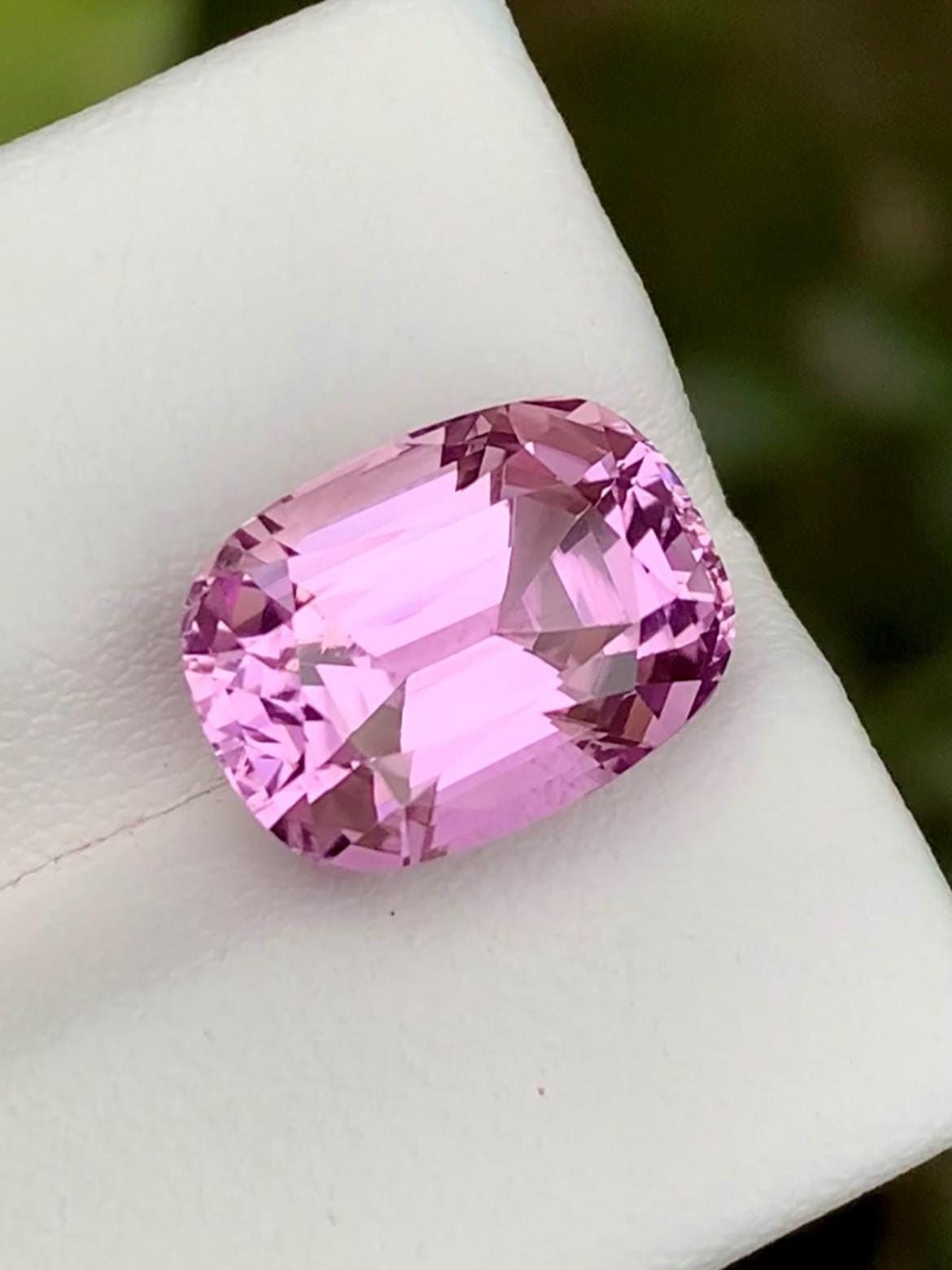 Pink Kunzite Gemstone: 8.05CT Faceted Emerald Cut From Nuristan Afghanistan