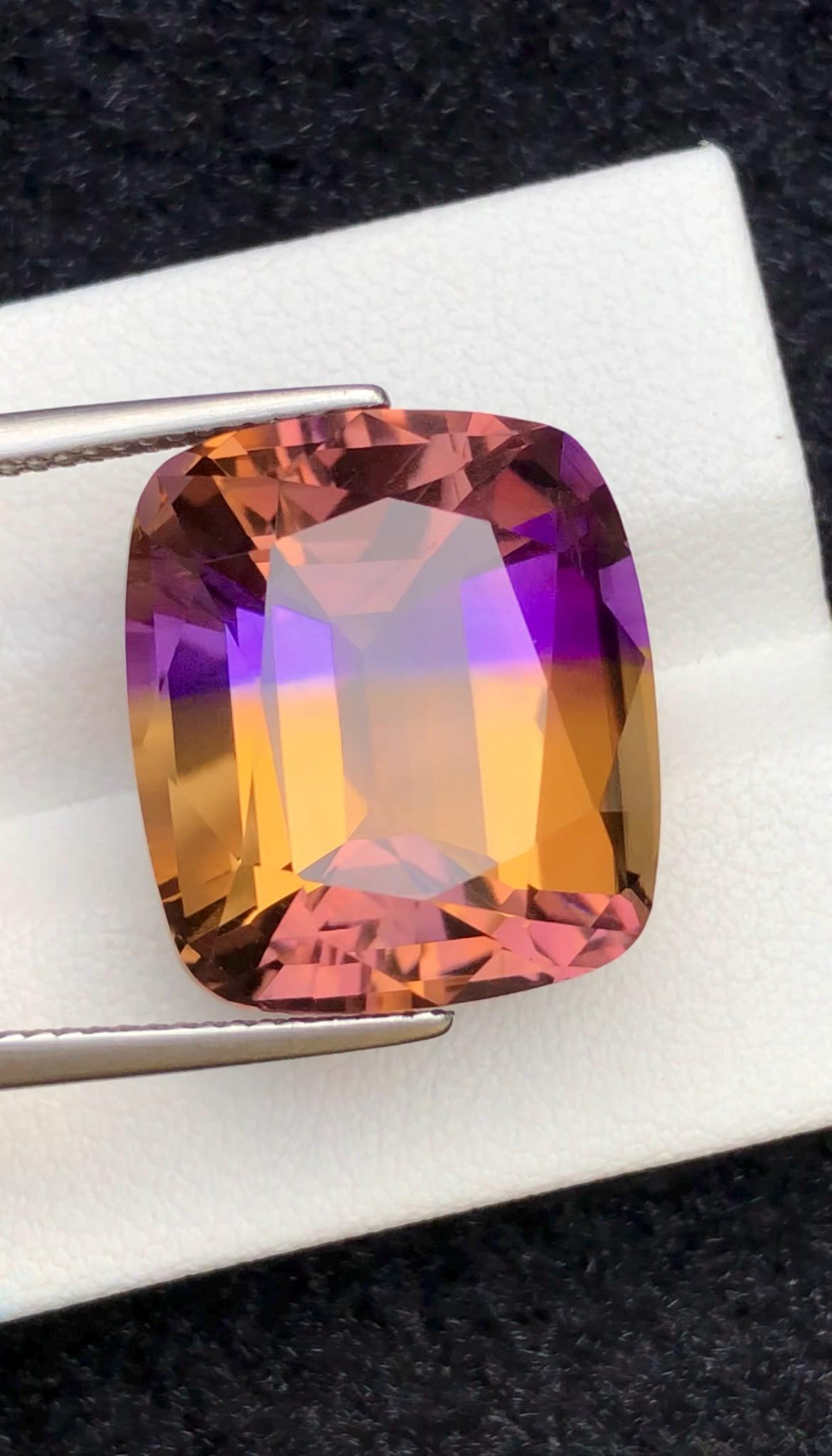 Bi-Color Ametrine 21.15ct Cushion Cut – Gemstone from Brazil