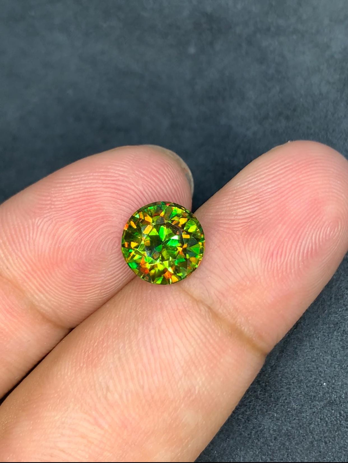 Chrome Sphene 2.40ct Round Cut • Vivid Fire • Skardu Source