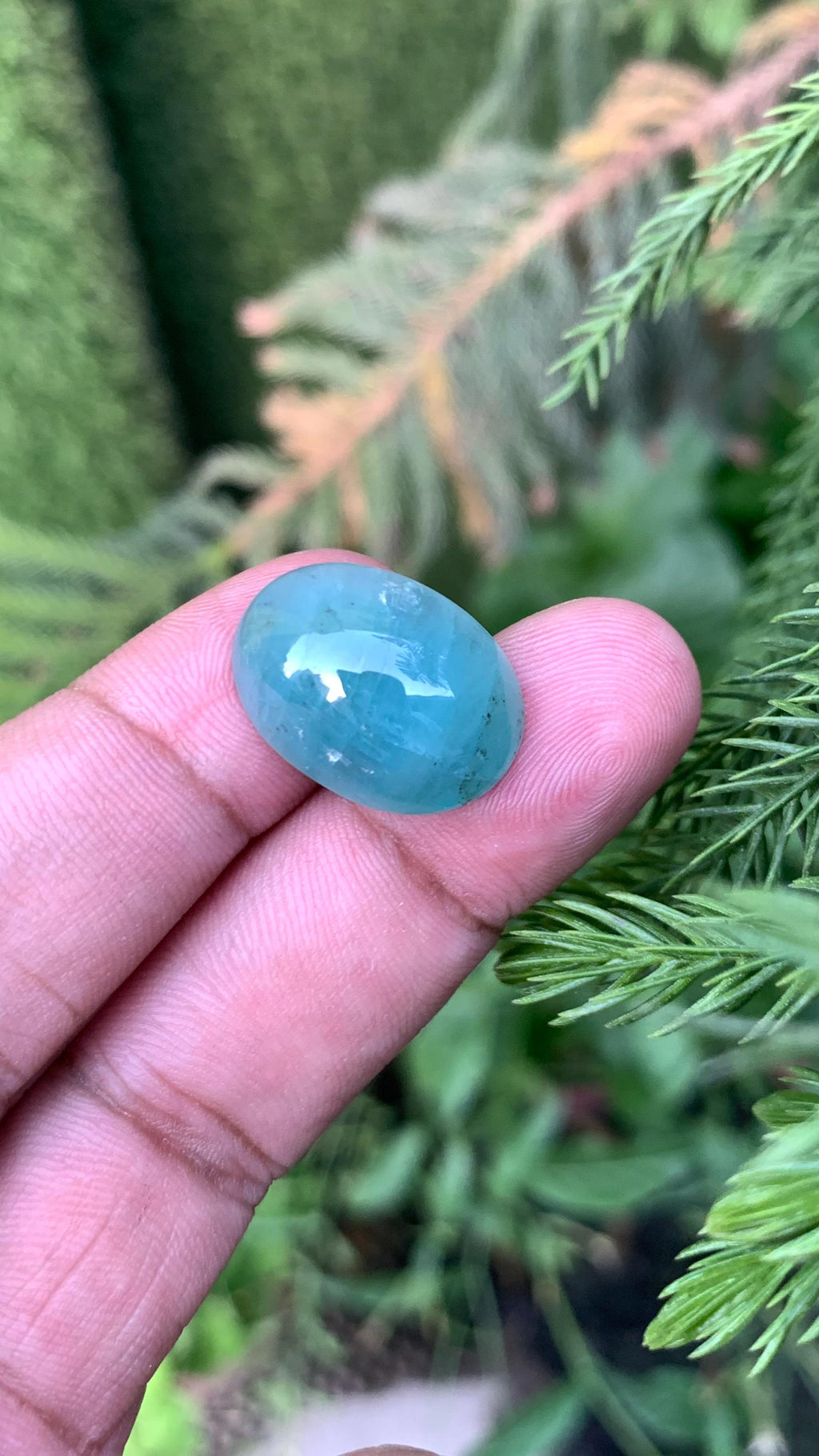 Grandidierite Gemstone Cabochon: Bluish Green, Rare Madagascar Stone, 17.85 Carats