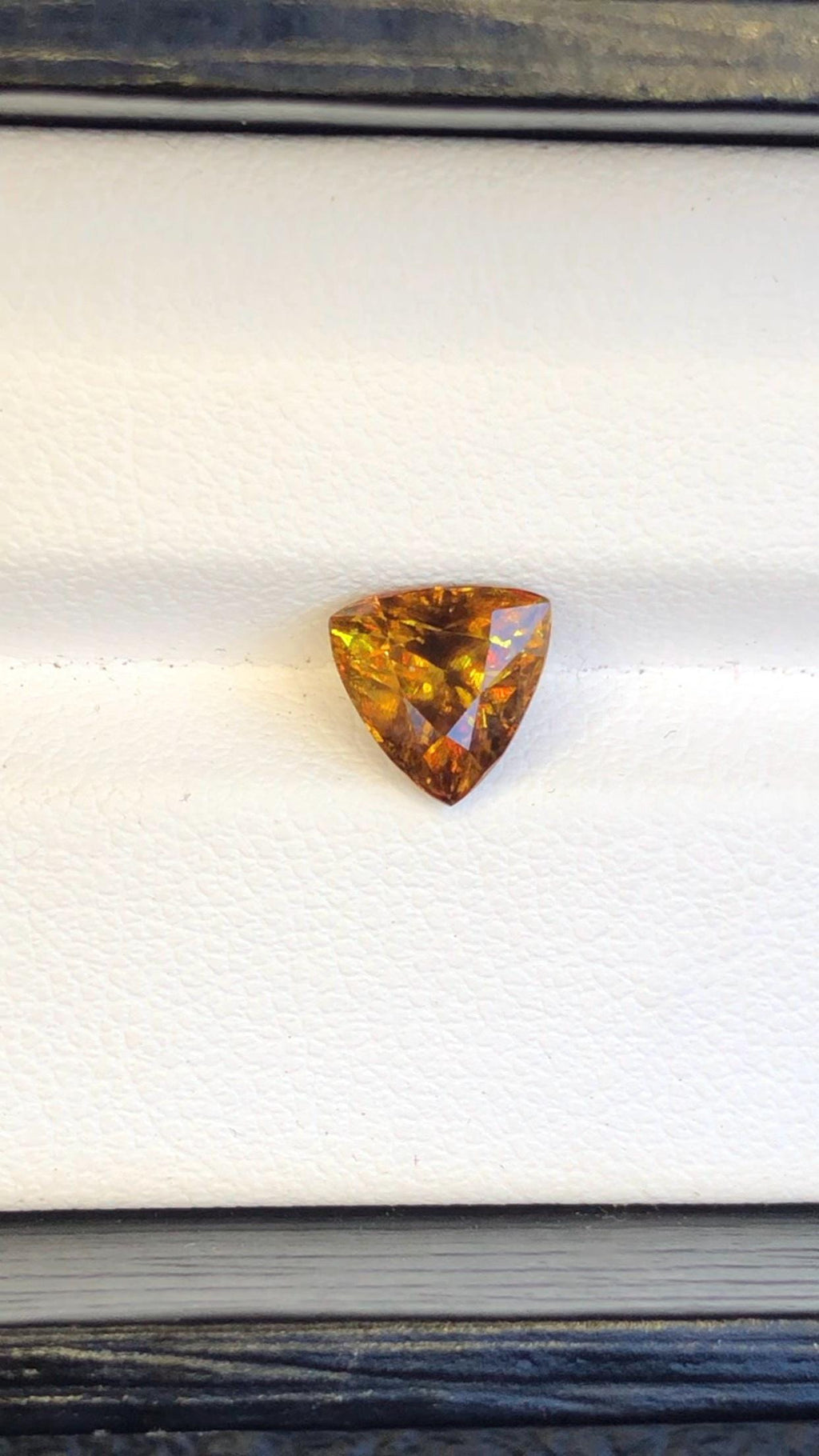 Trichroic Sphene Gemstone: 1.65 CT Trillion Cut, Zagi Mine