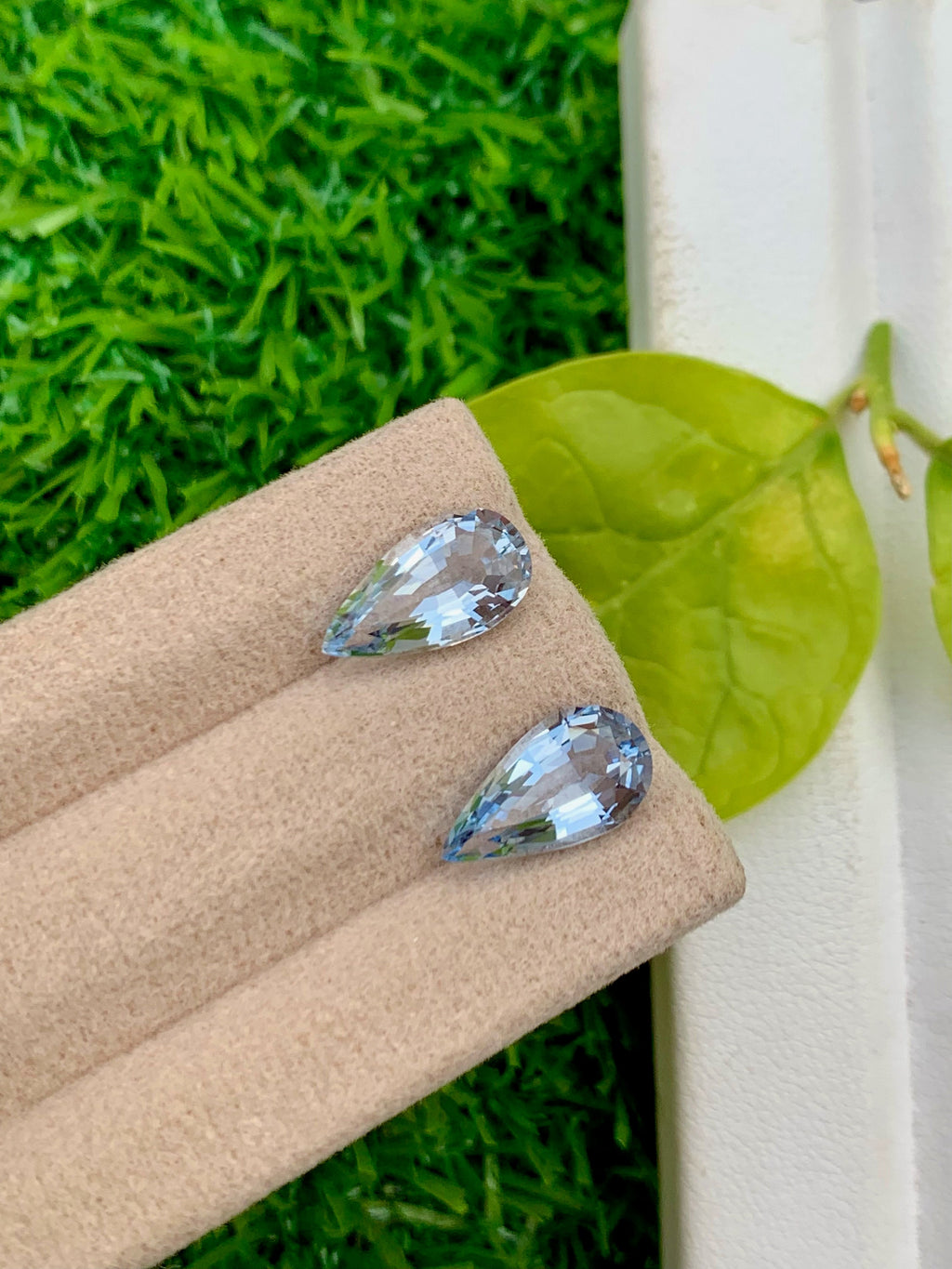Santa Maria Blue Aquamarine Gemstone Pair: Pear Cut, March Birthstone, 4.20 CT