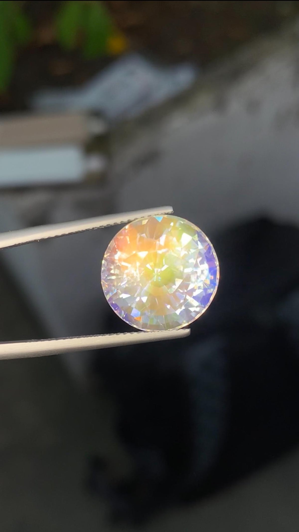 Rainbow Moonstone Gemstone: Round Faceted Stone, 12.31 CT, Madagascar Origin