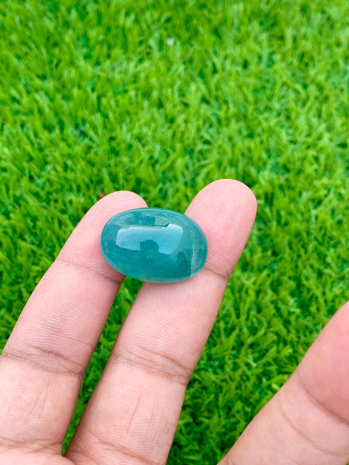 Grandidierite Gemstone Cabochon: Rare Bluish-Green Jewelry Stone, 34.40 CT
