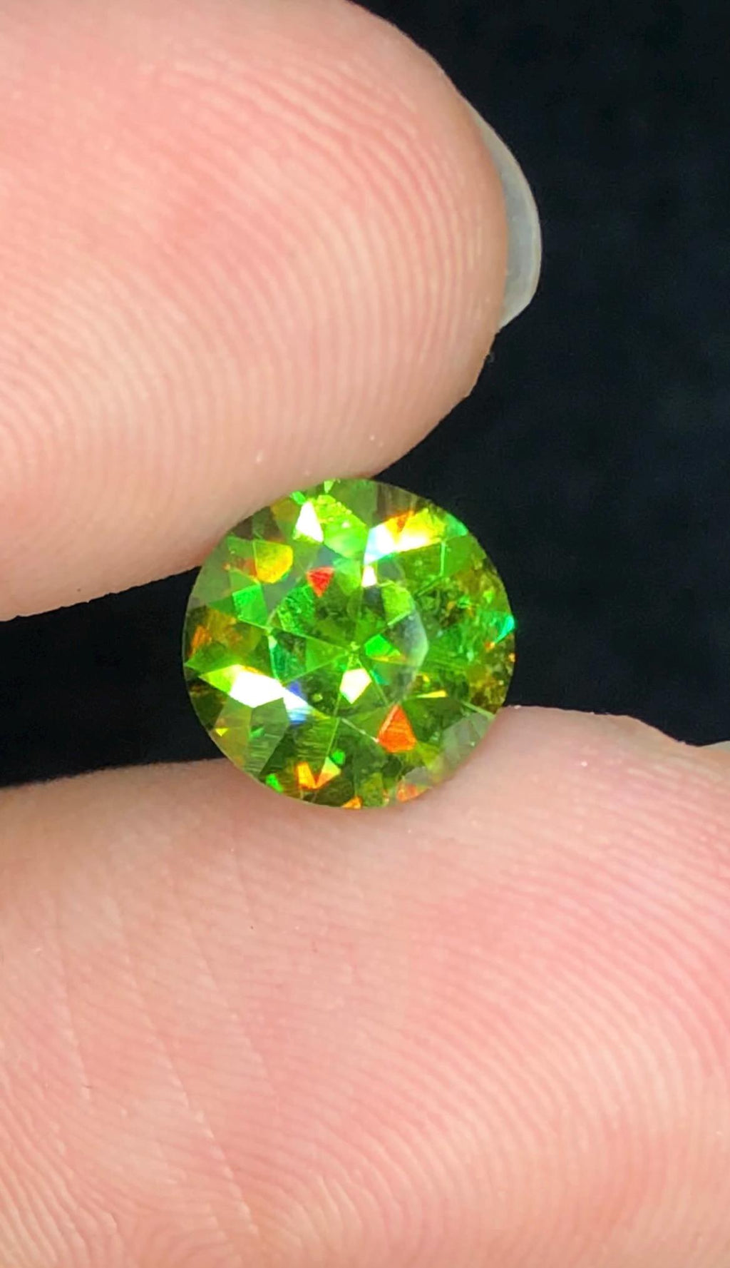Chrome Sphene 2.00ct Round Cut • Vivid Fire • Skardu Source