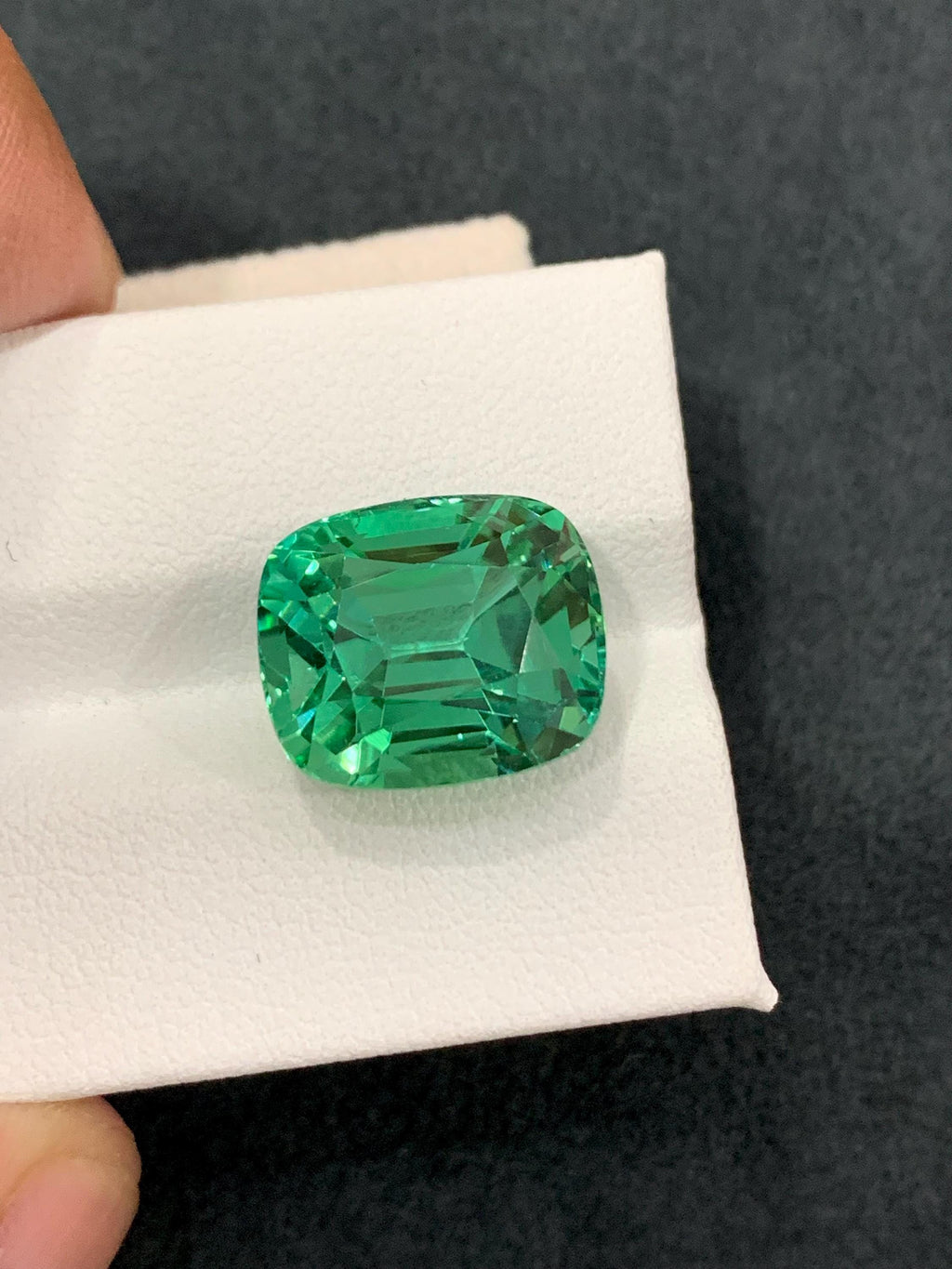 Hiddenite Green Kunzite Gemstone 13.00 Carat Cushion  from Afghanistan