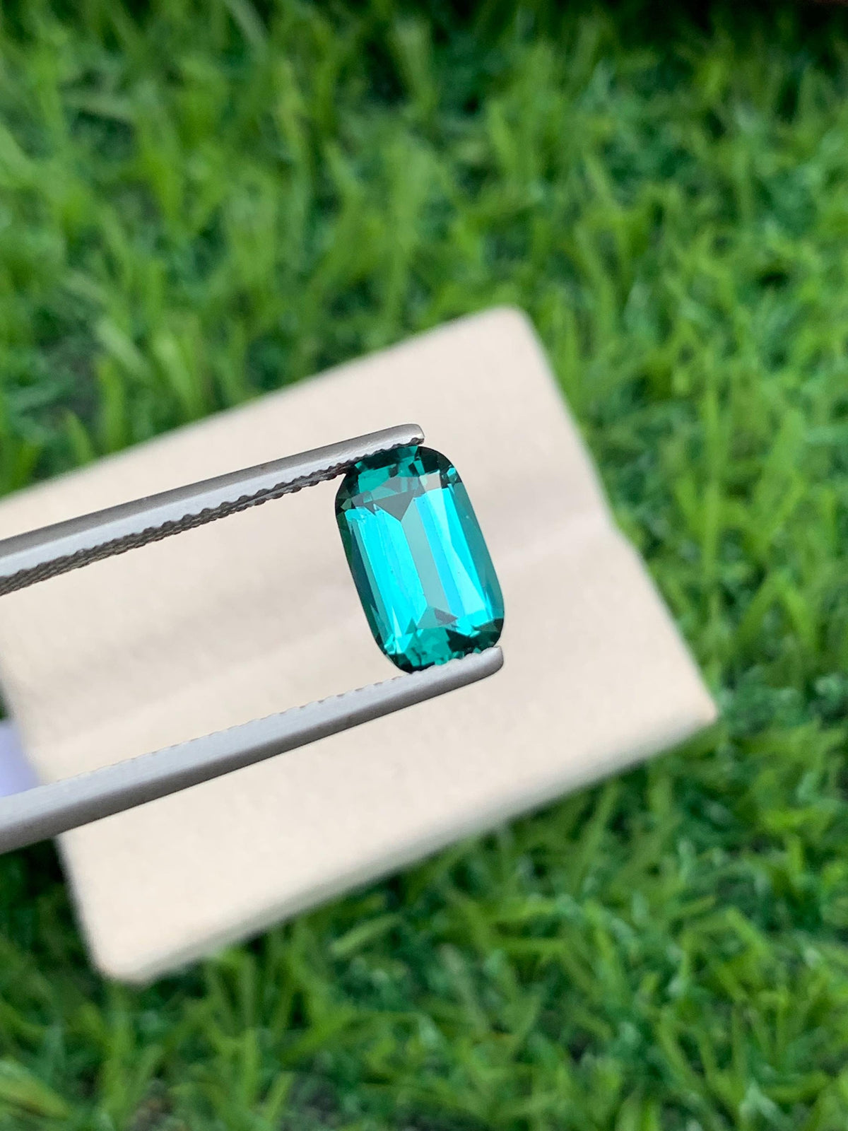 Blue Lagoon Tourmaline Gemstone: 2.10 CT Cushion Cut, Afghanistan Origin
