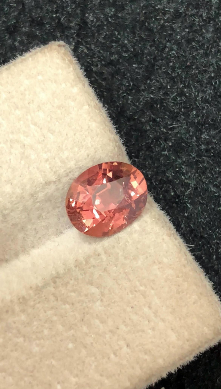 Natural Padparadscha Sapphire 1.81 ct Oval Cut , Madagascar – Lively Orange-Pink Glow With Certificate