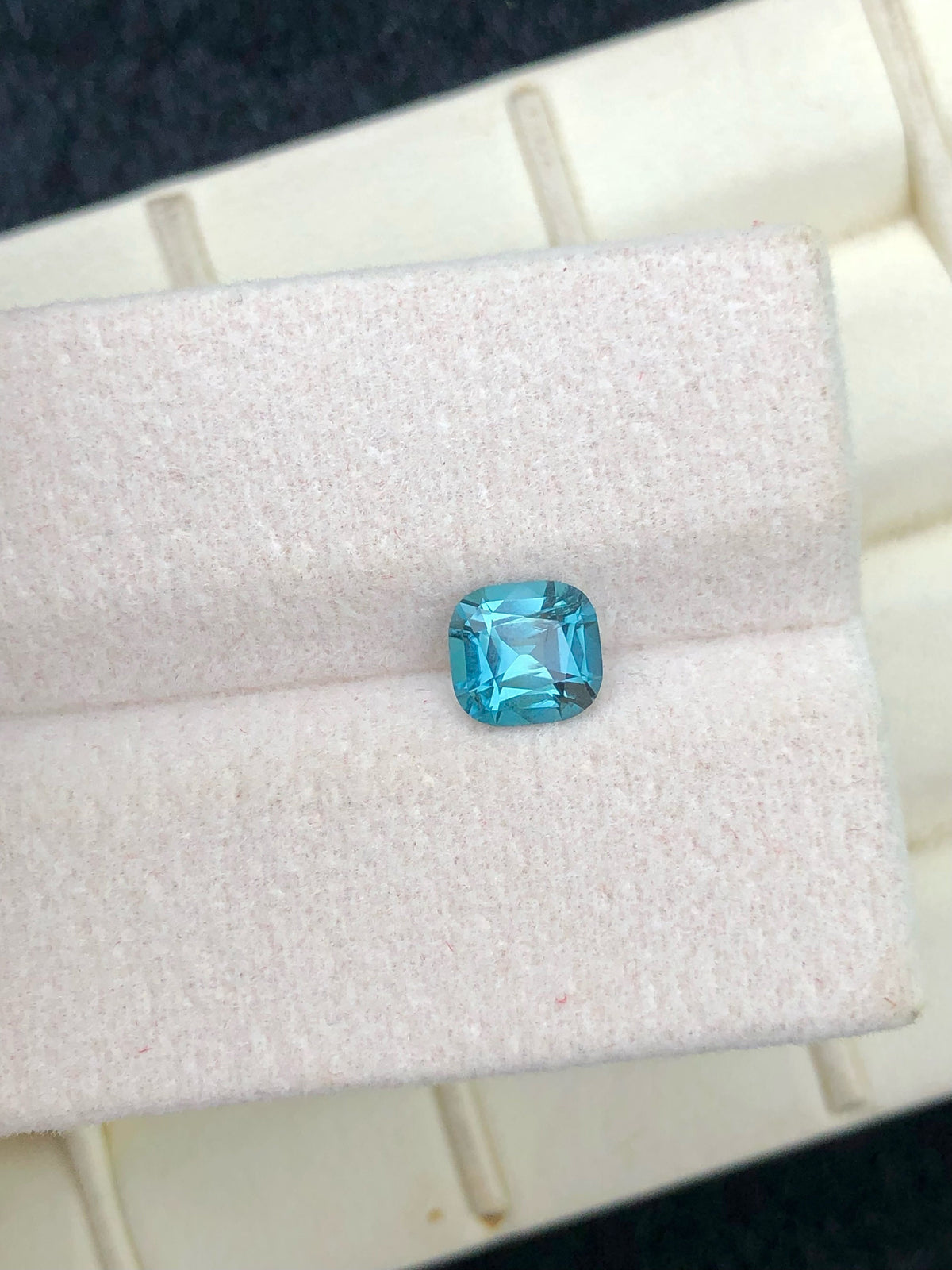 Lagoon Blue Tourmaline Gemstone: 0.80 CT Cushion Cut, Afghanistan