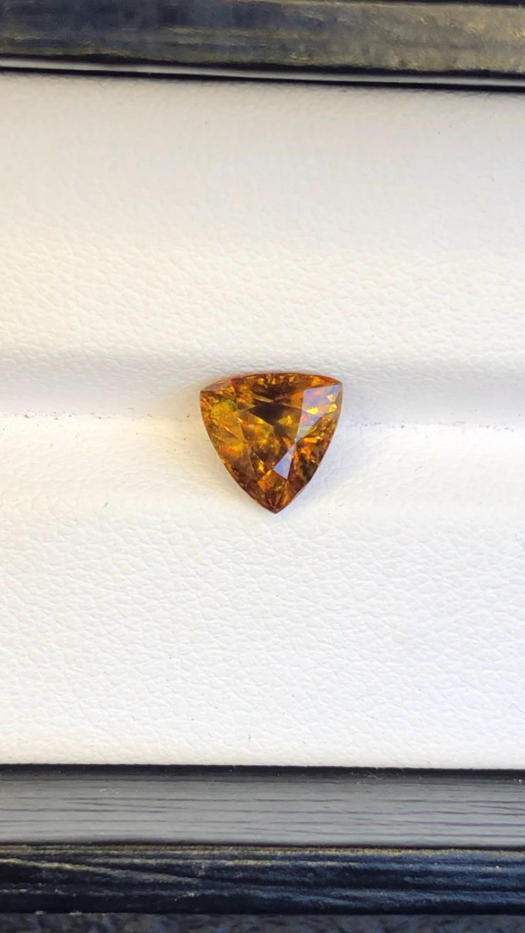 Trichroic Sphene Gemstone: 1.65 CT Trillion Cut, Zagi Mine