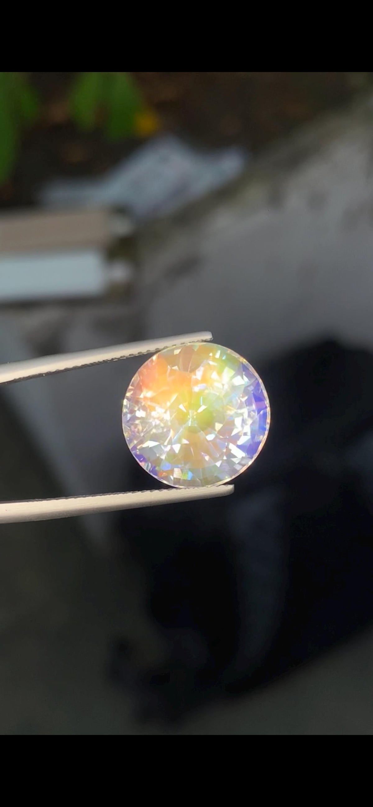 Rainbow Moonstone Gemstone: Round Faceted Stone, 12.31 CT, Madagascar Origin
