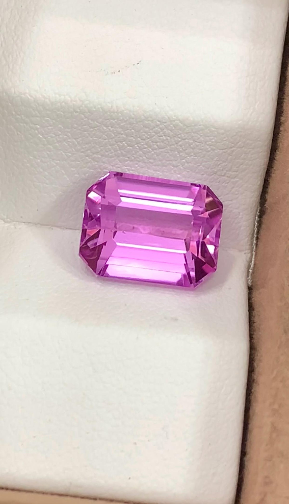 Pink Kunzite 7.90 Carat Emerald Cut Loose Gemstone from Afghanistan