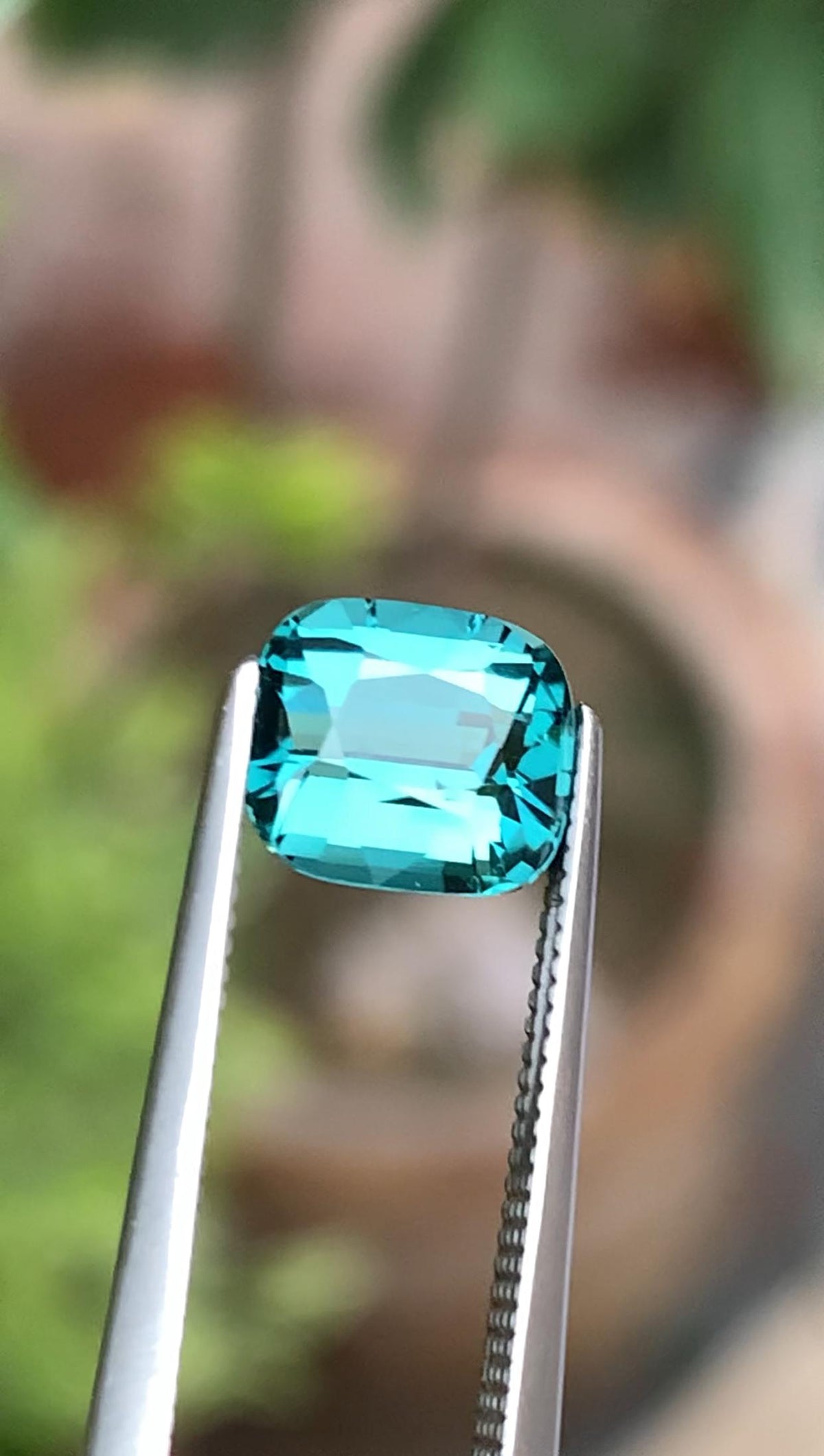 1.95 Carat Neon Blue Tourmaline Gemstone | Cushion Cut Natural Loose Stone from Afghanistan