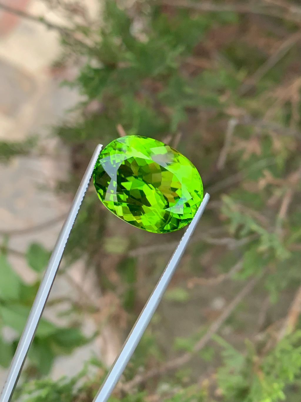 Lime Green Peridot Gemstone: Natural Oval August Birthstone (26.90 Carat)