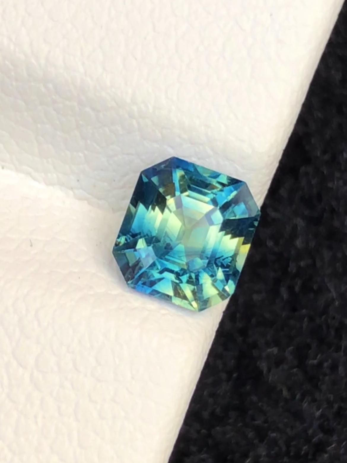 Parti Sapphire 1.21ct Octagonal Asscher Cut Madagascar Certified