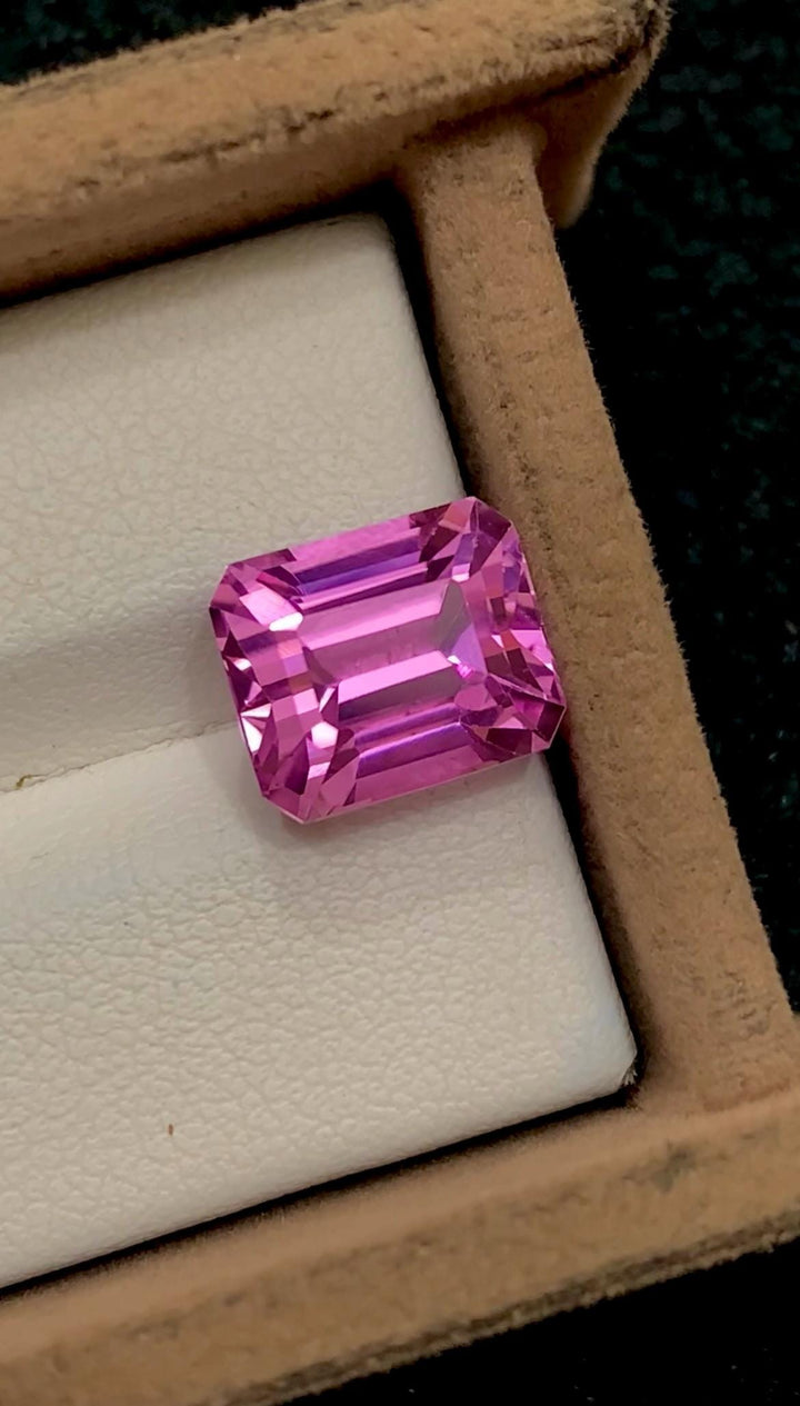 Pink Kunzite 7.80 Carat Emerald Cut Loose Gemstone from Afghanistan