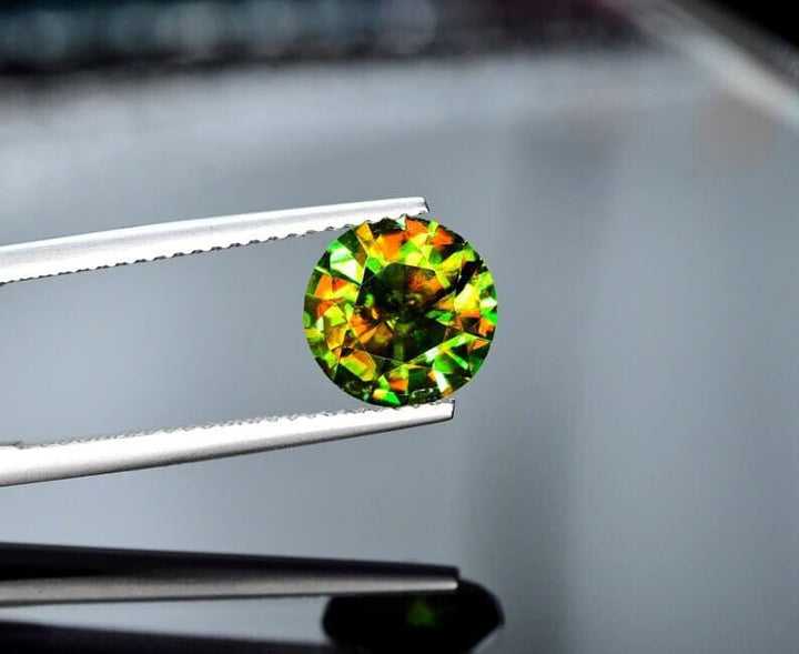 2.40 Carat Natural Chrome Sphene Gemstone: Nugget Green Sparkle