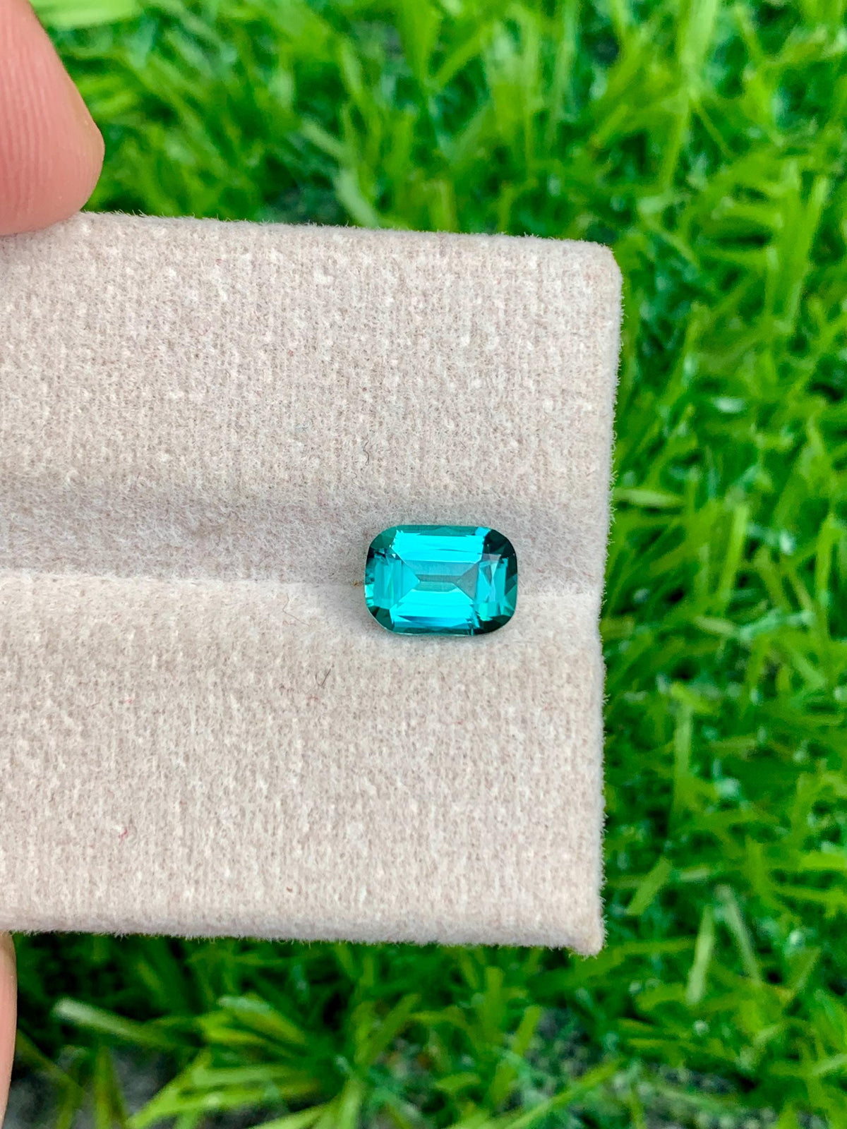 Green Tourmaline Gemstone: 0.90 CT Faceted Cushion Cut, Afghanistan