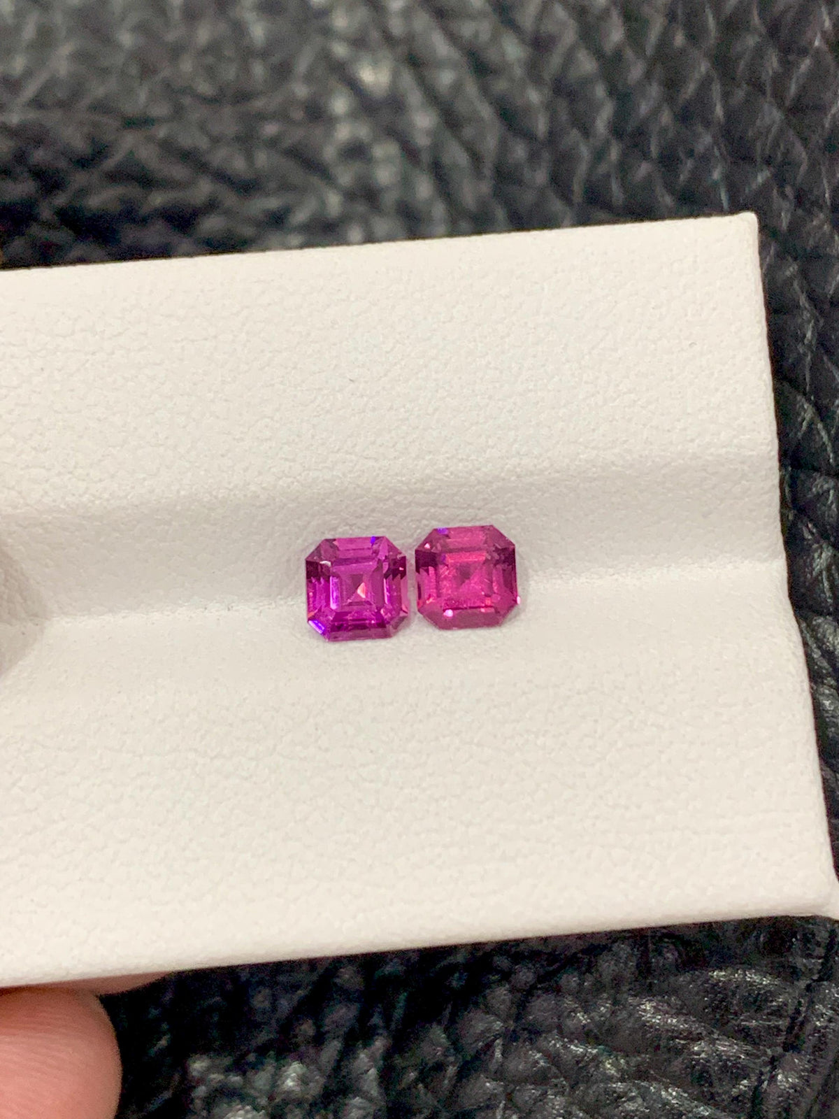Malaya Garnet Pair 1.25ct Emerald Cut | Vibrant Peach-Pink Matching Set